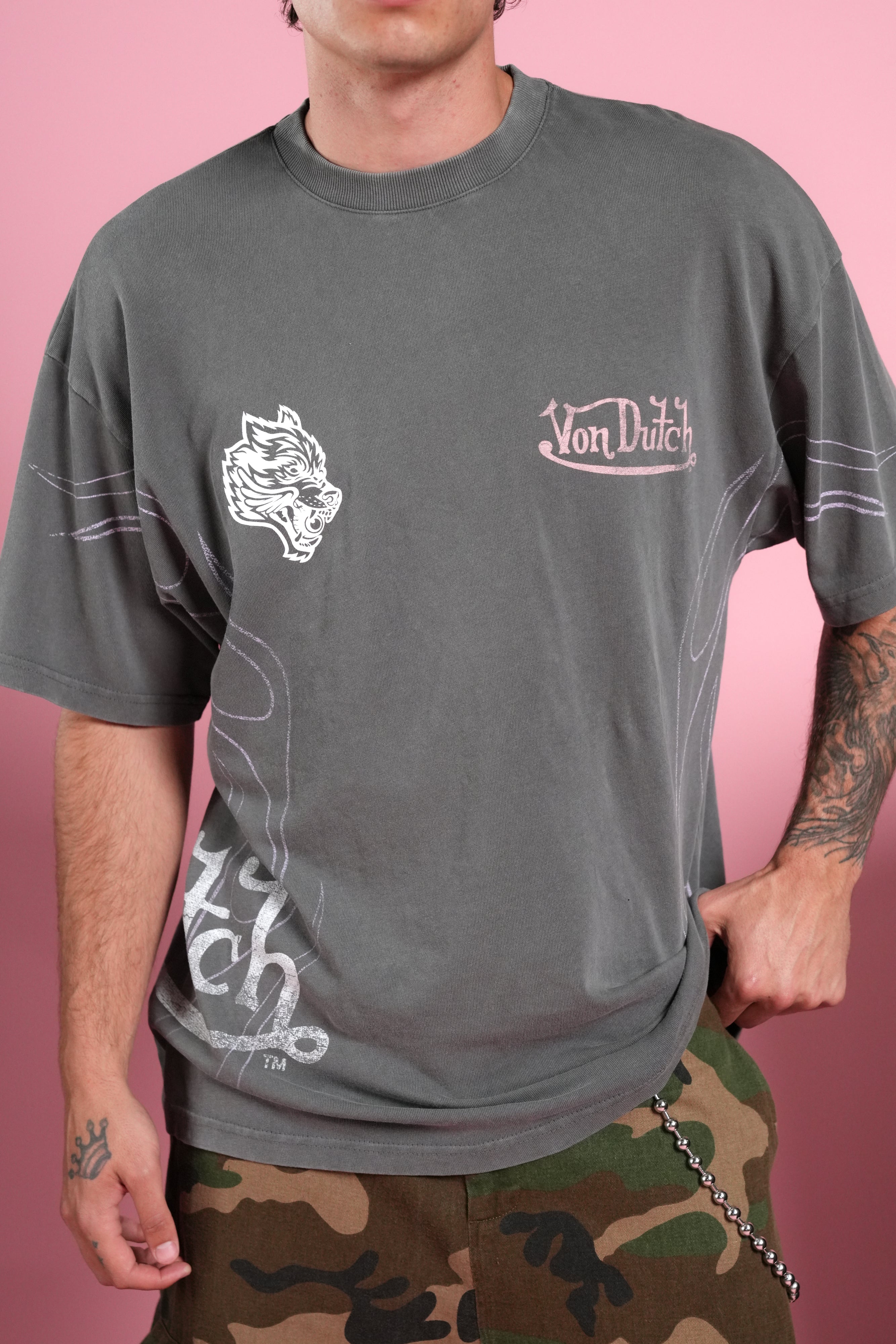 Darc Omen "Side-By-Side" Series Premium Tee in Slate Gray - Image 7