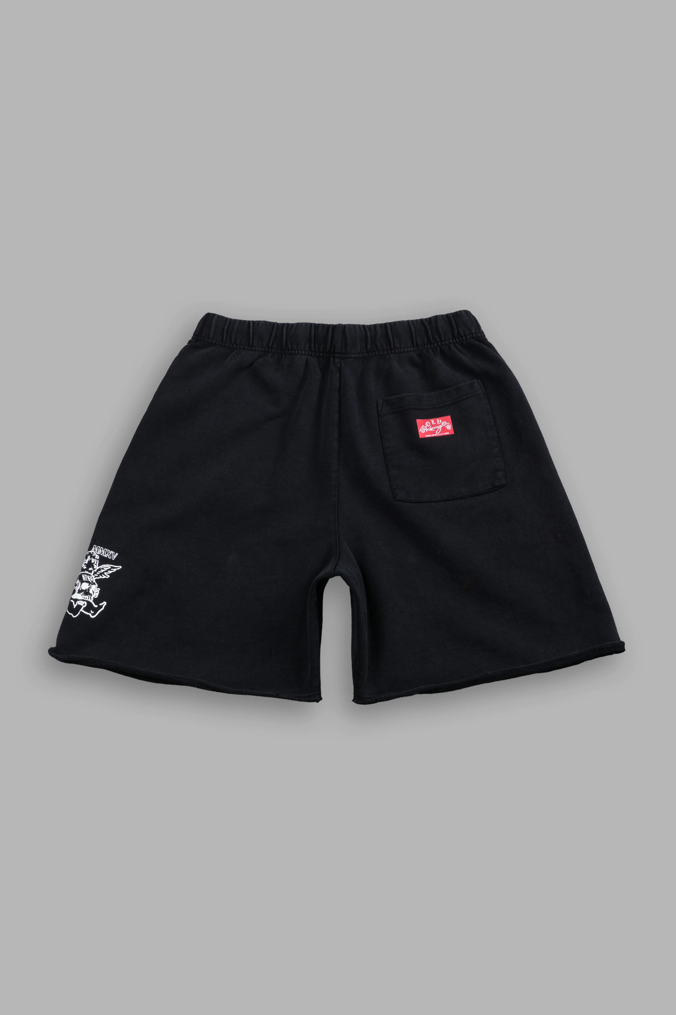 Darc Racer Grunge Oversized Raw Hem Post Lounge Sweat Shorts in Wolf Gray - Image 2