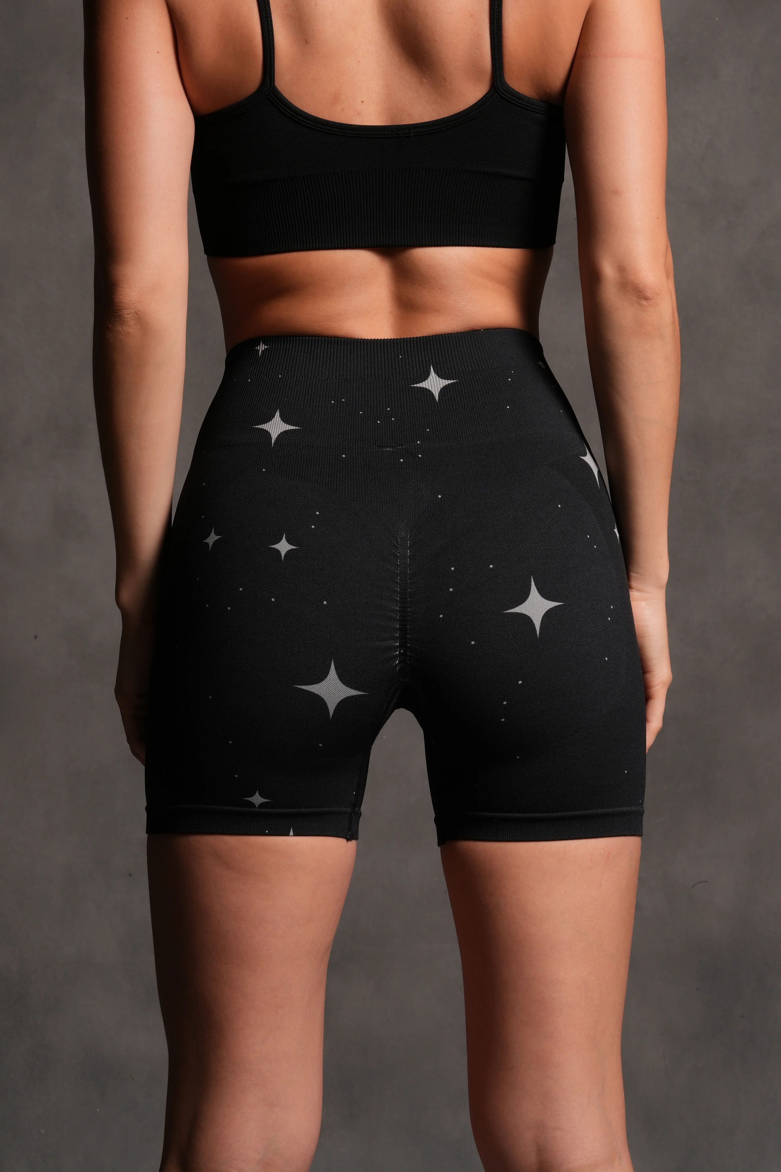 Darc Script Everson Seamless "Training" Shorts in Black/White Starry Night - Image 2
