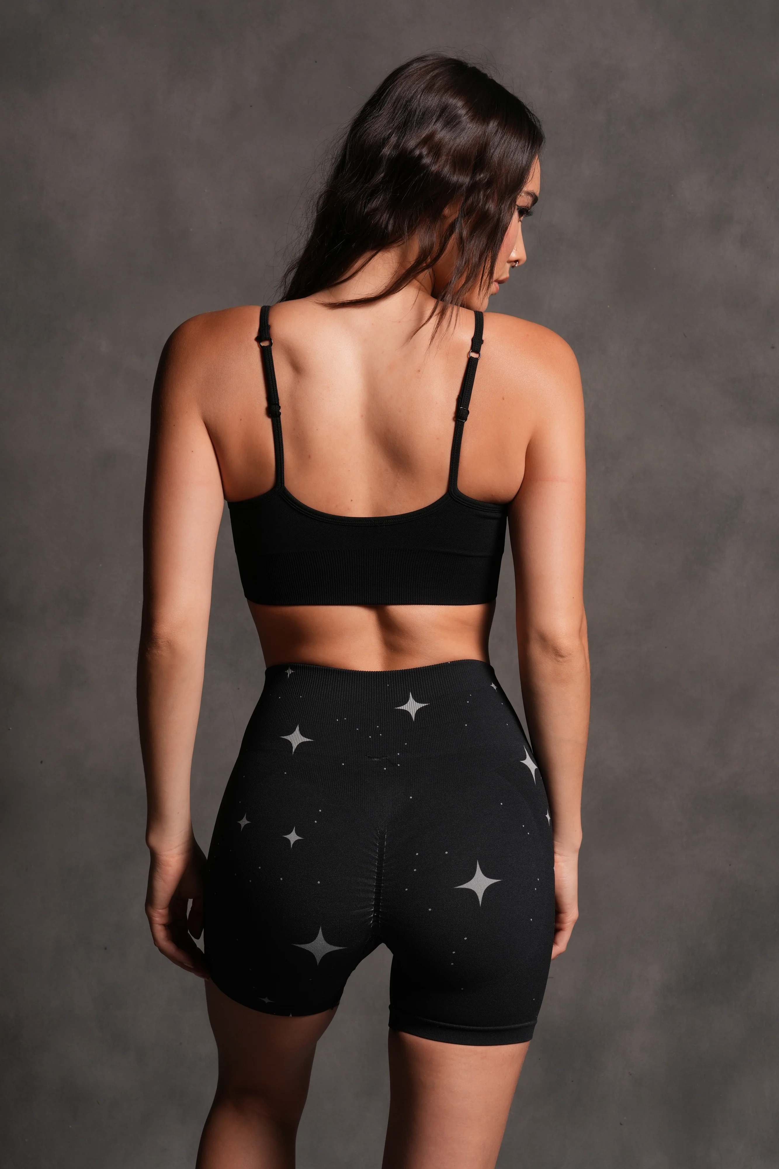 Darc Script Everson Seamless "Training" Shorts in Black/White Starry Night - Image 6