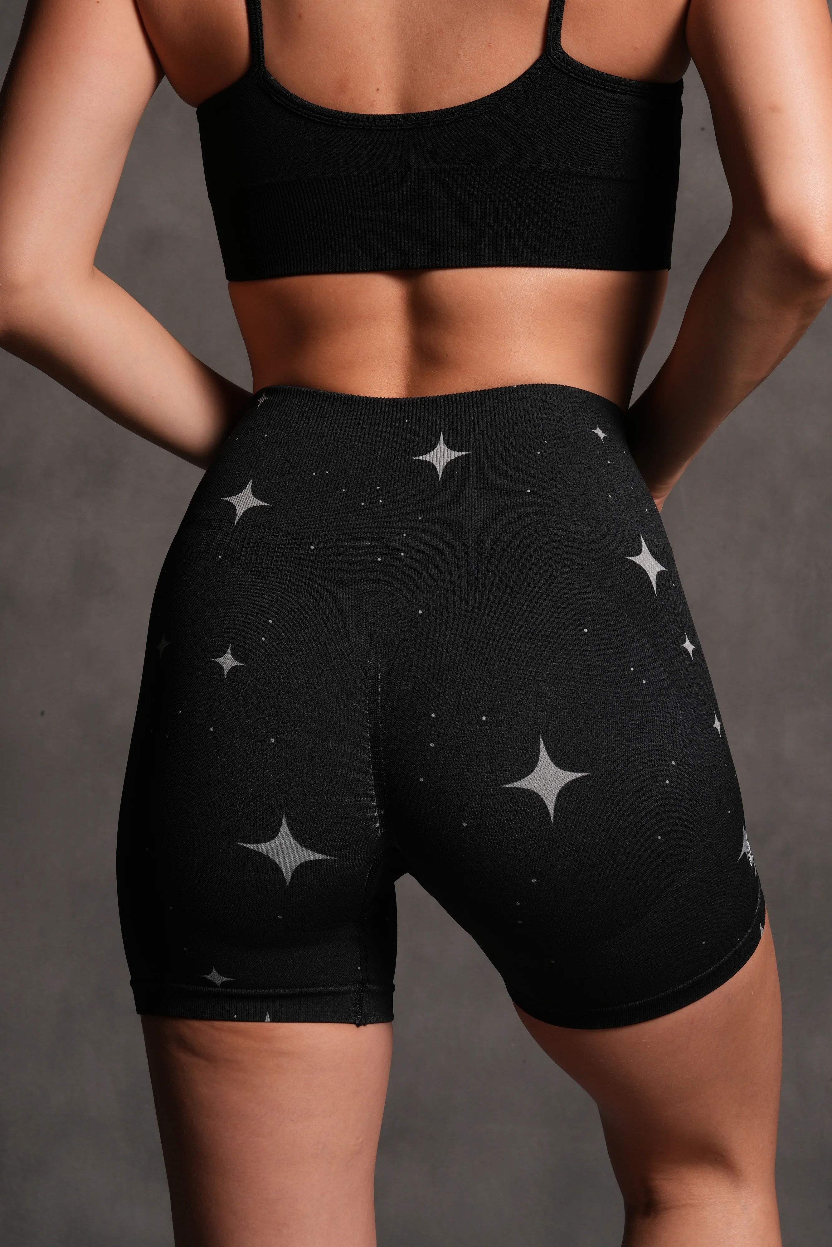 Darc Script Everson Seamless "Training" Shorts in Black/White Starry Night - Image 8