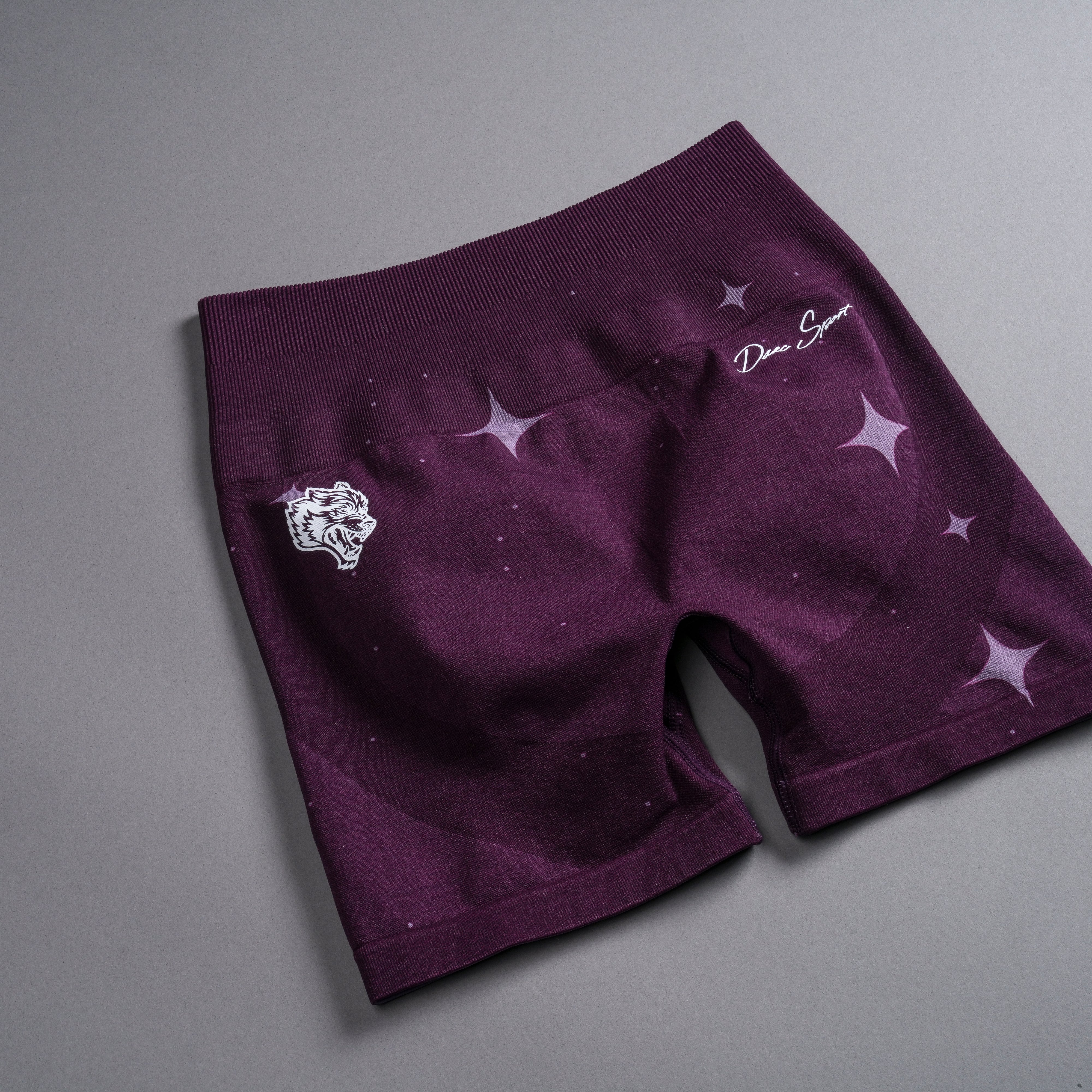 Darc Script Everson Seamless "Training" Shorts in Plum Starry Night - Image 3