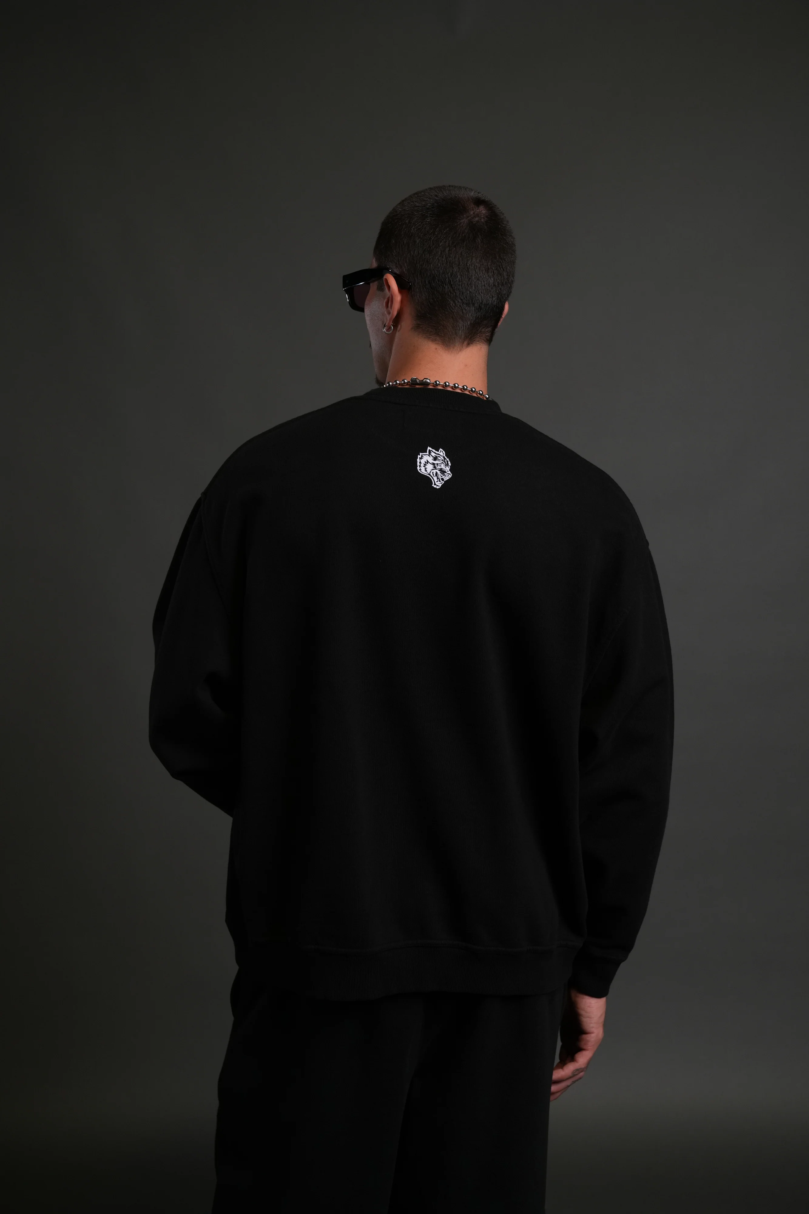 Darc Sport MMXV Grunge Oversized London Unisex Crewneck in Black - Image 2