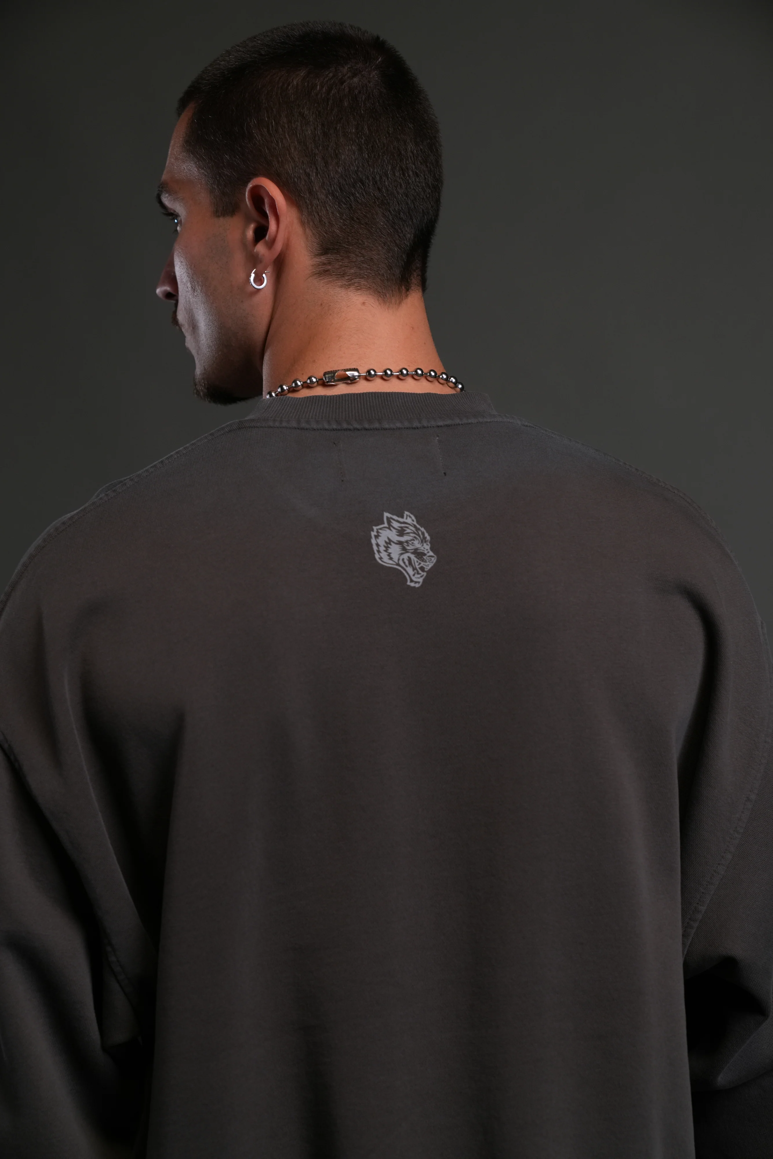 Darc Sport MMXV Grunge Oversized London Unisex Crewneck in Wolf Gray Drift Wash - Image 8