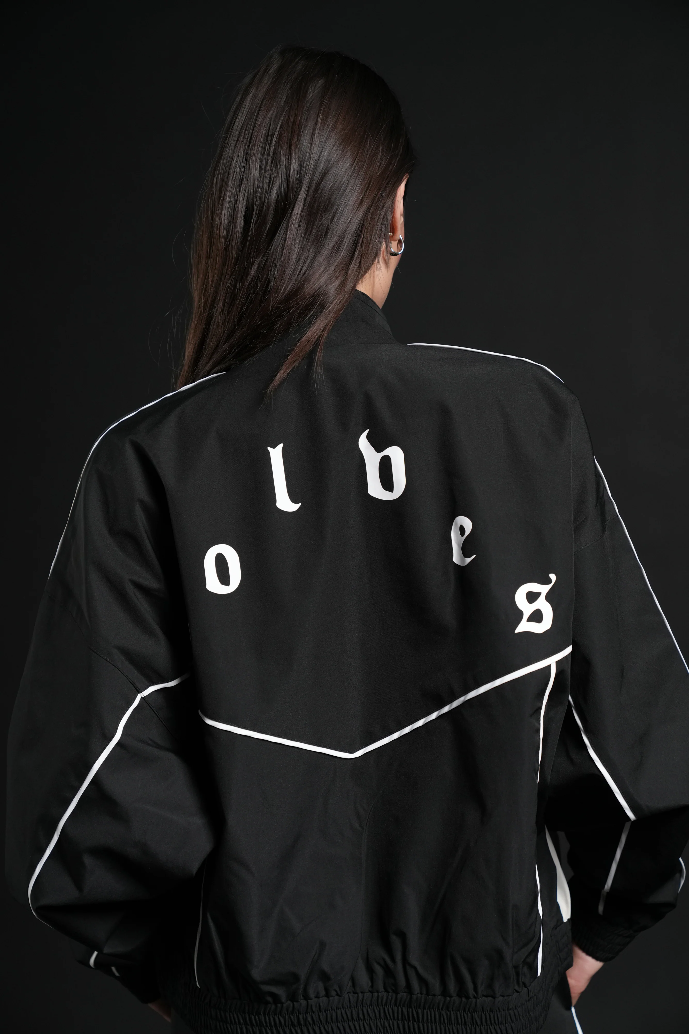 Darc Sport Wolves Unisex Pyramid Quinn Track Jacket in Black/Sand - Image 14