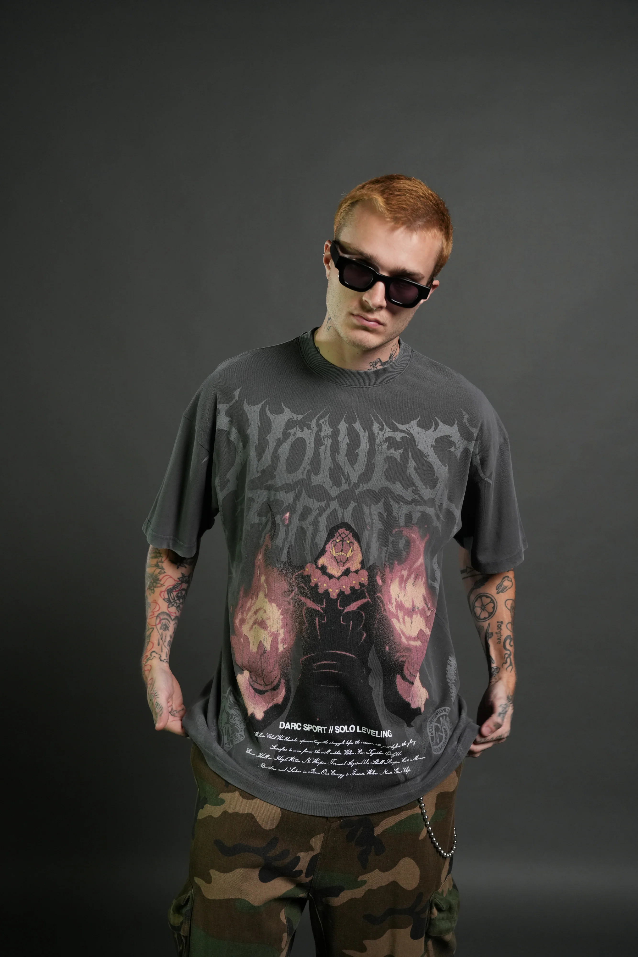Darc Tusk Premium Oversized Tee in Wolf Gray - Image 4