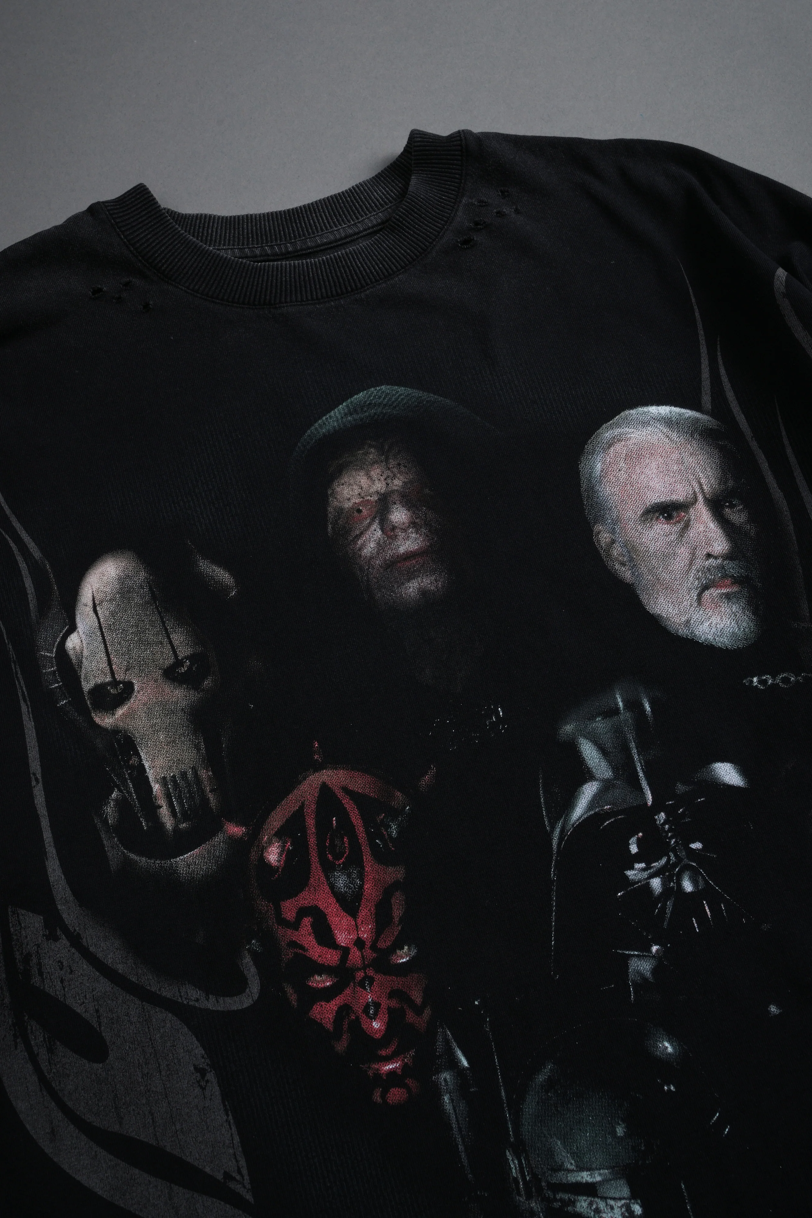 Dark Order Distressed Grunge Mid Length Raw Hem Tee V2 in Black - Image 3