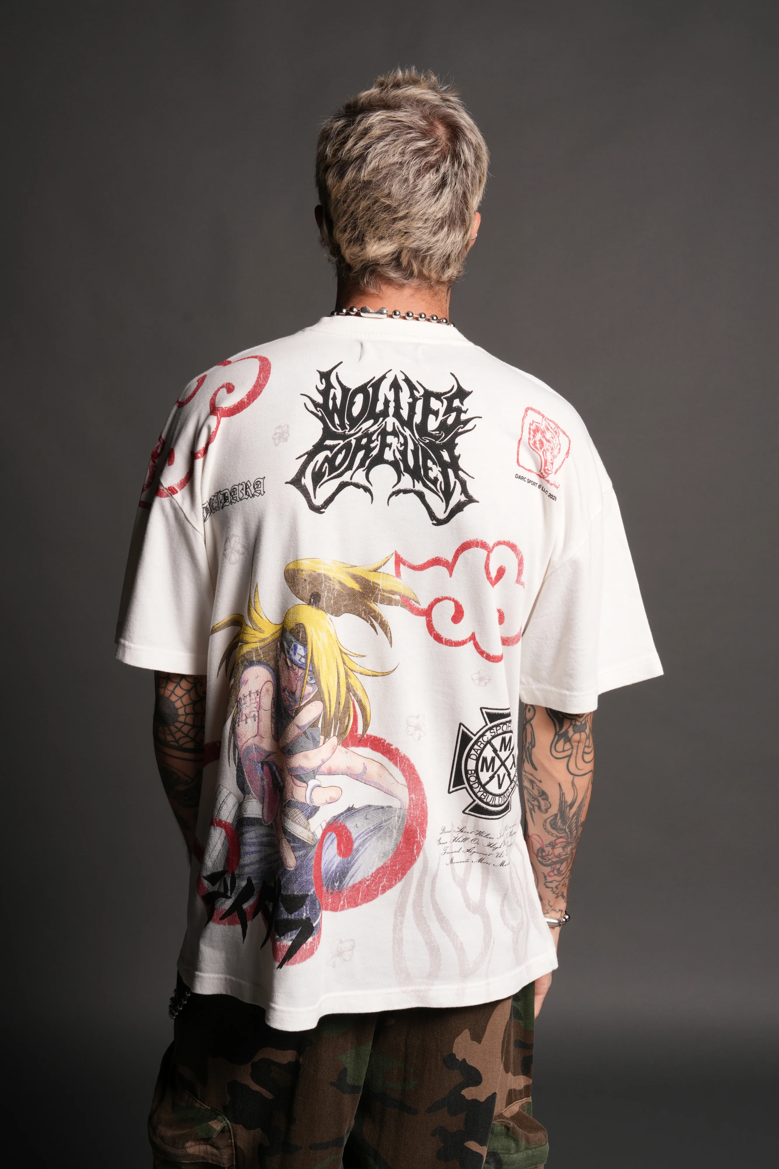 Deidara Premium Oversized Tee in Cream - Image 4