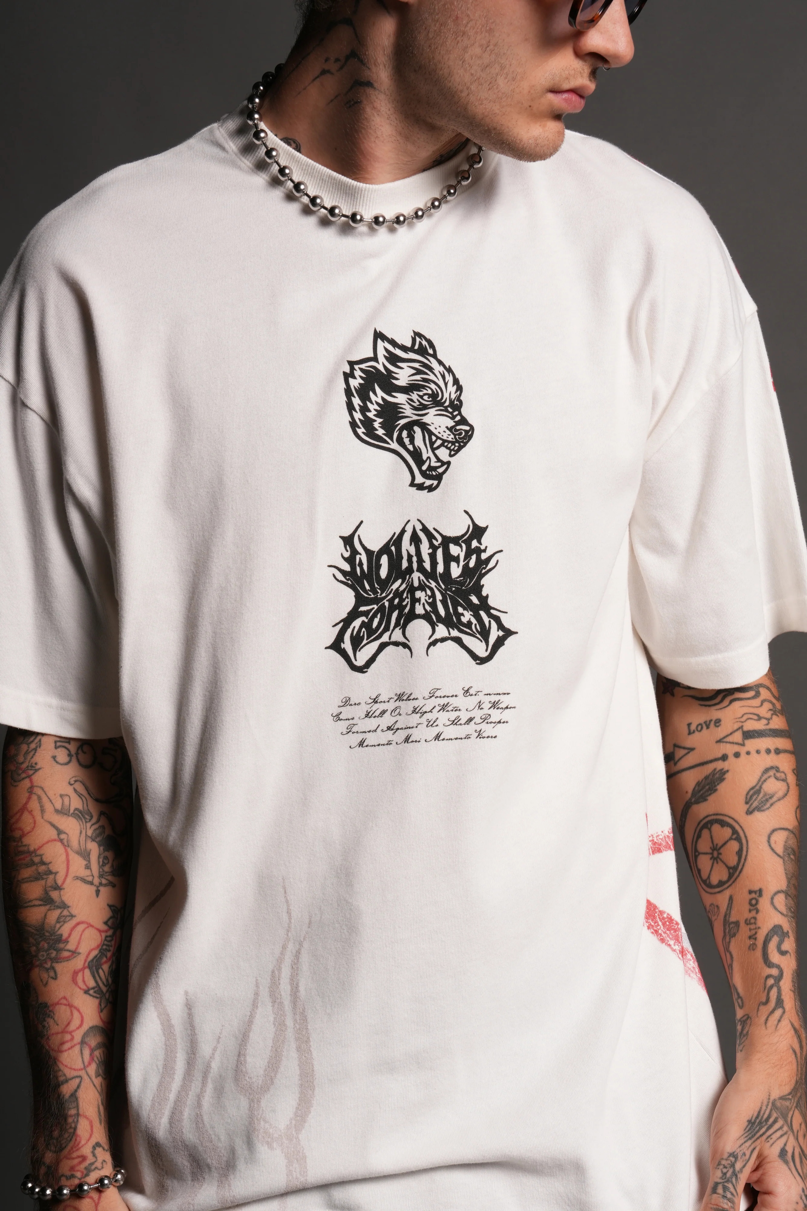 Deidara Premium Oversized Tee in Cream - Image 7