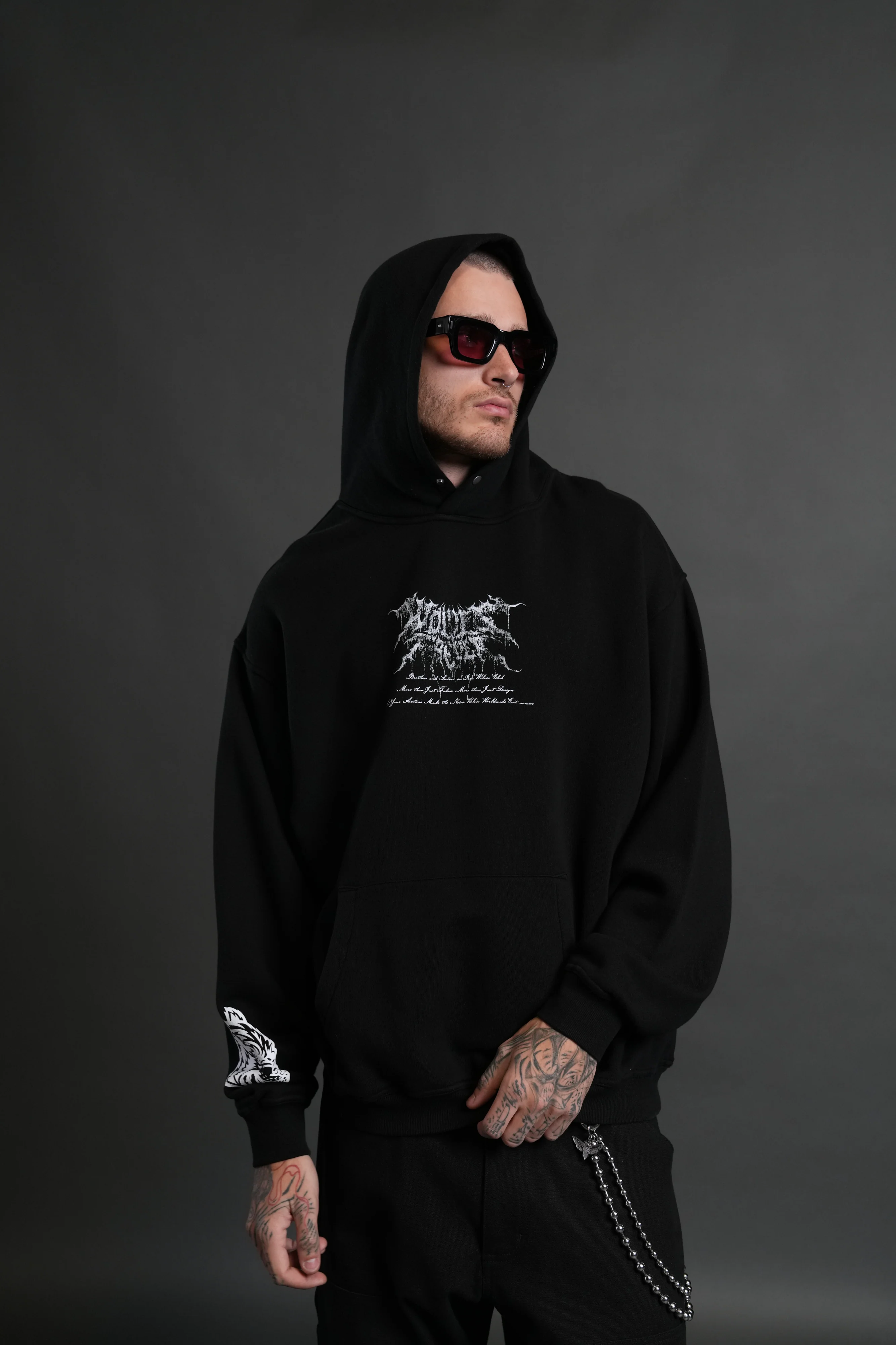 Demon Knight "Pierce" Hoodie in Black - Image 2