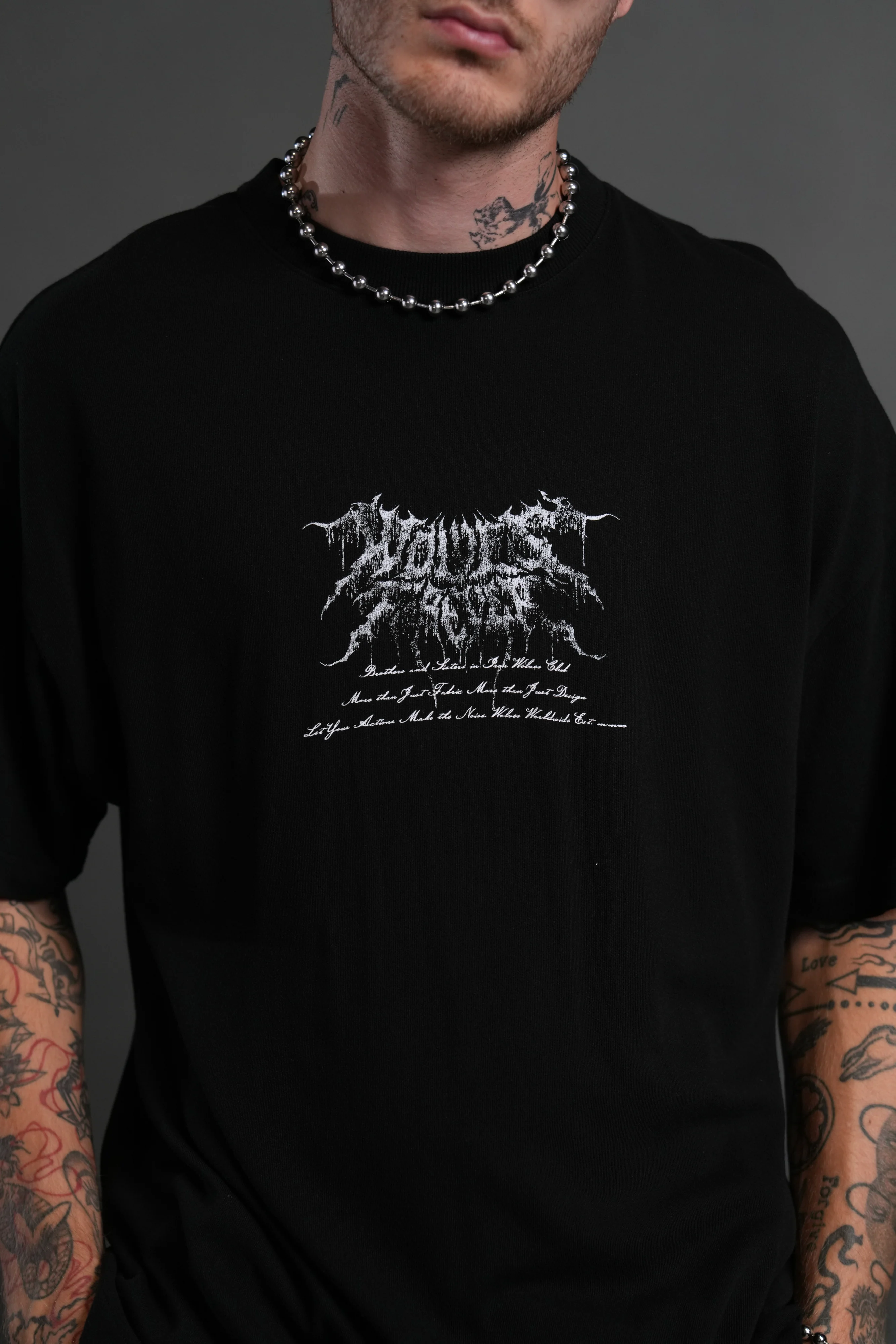 Demon Knight "Premium" Oversized Tee in Black - Image 7