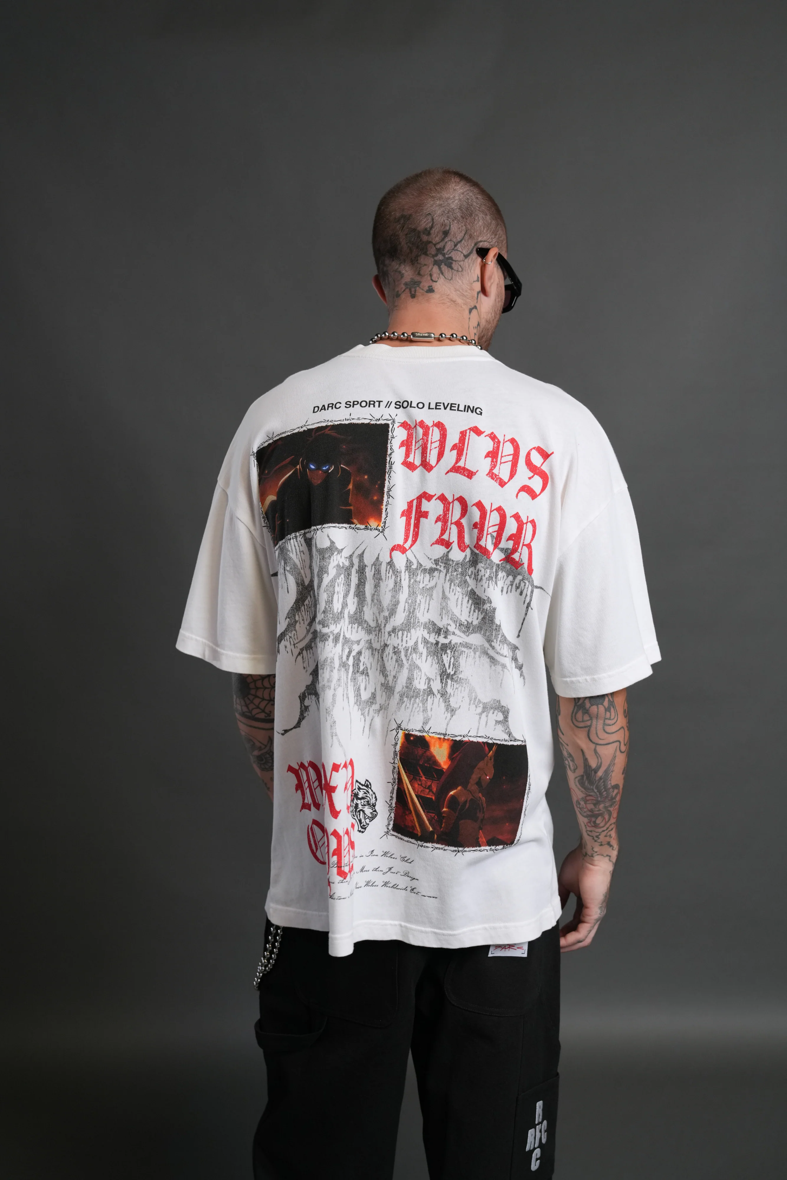 Demon Knight "Premium" Oversized Tee in Cream - Image 4