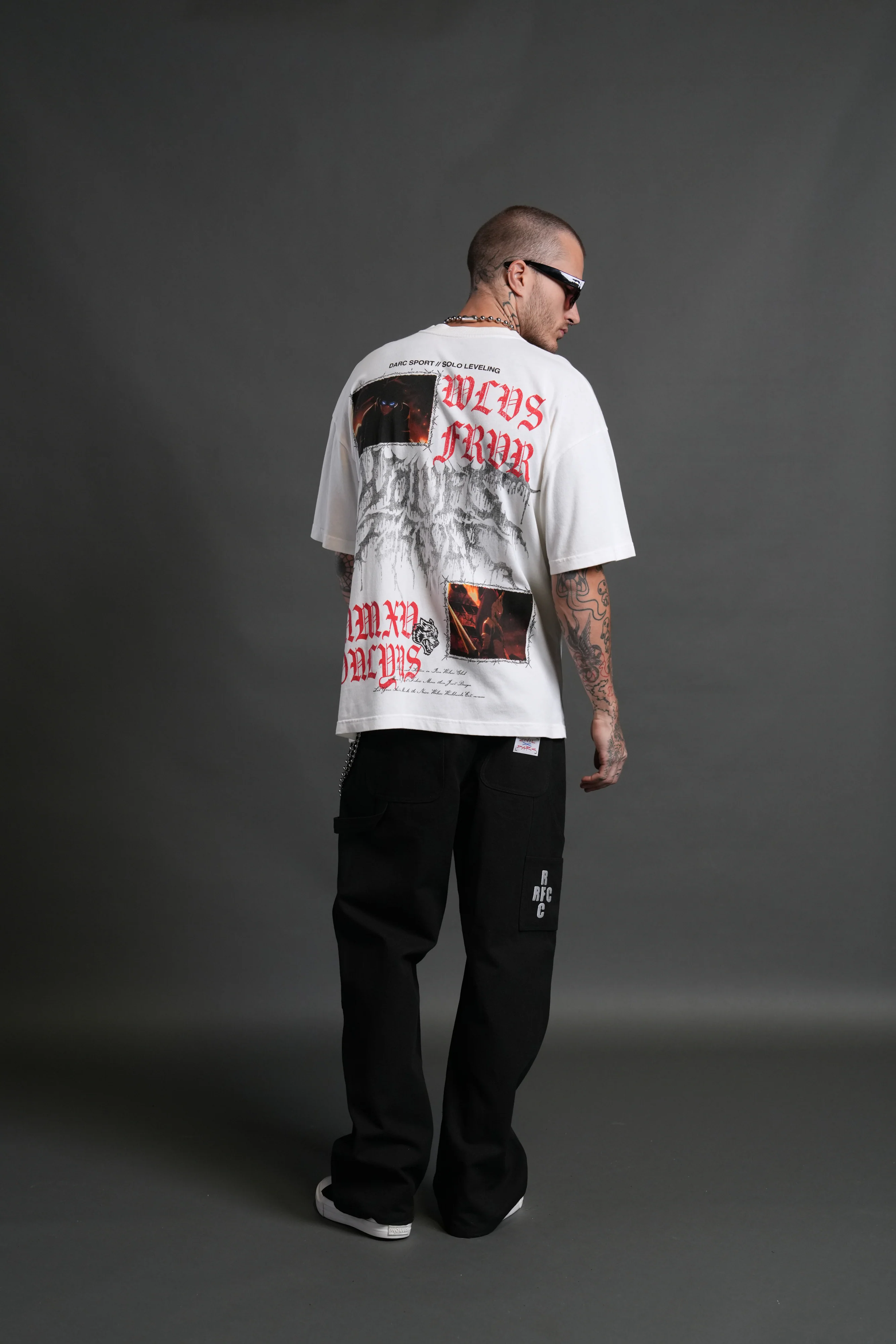 Demon Knight "Premium" Oversized Tee in Cream - Image 6