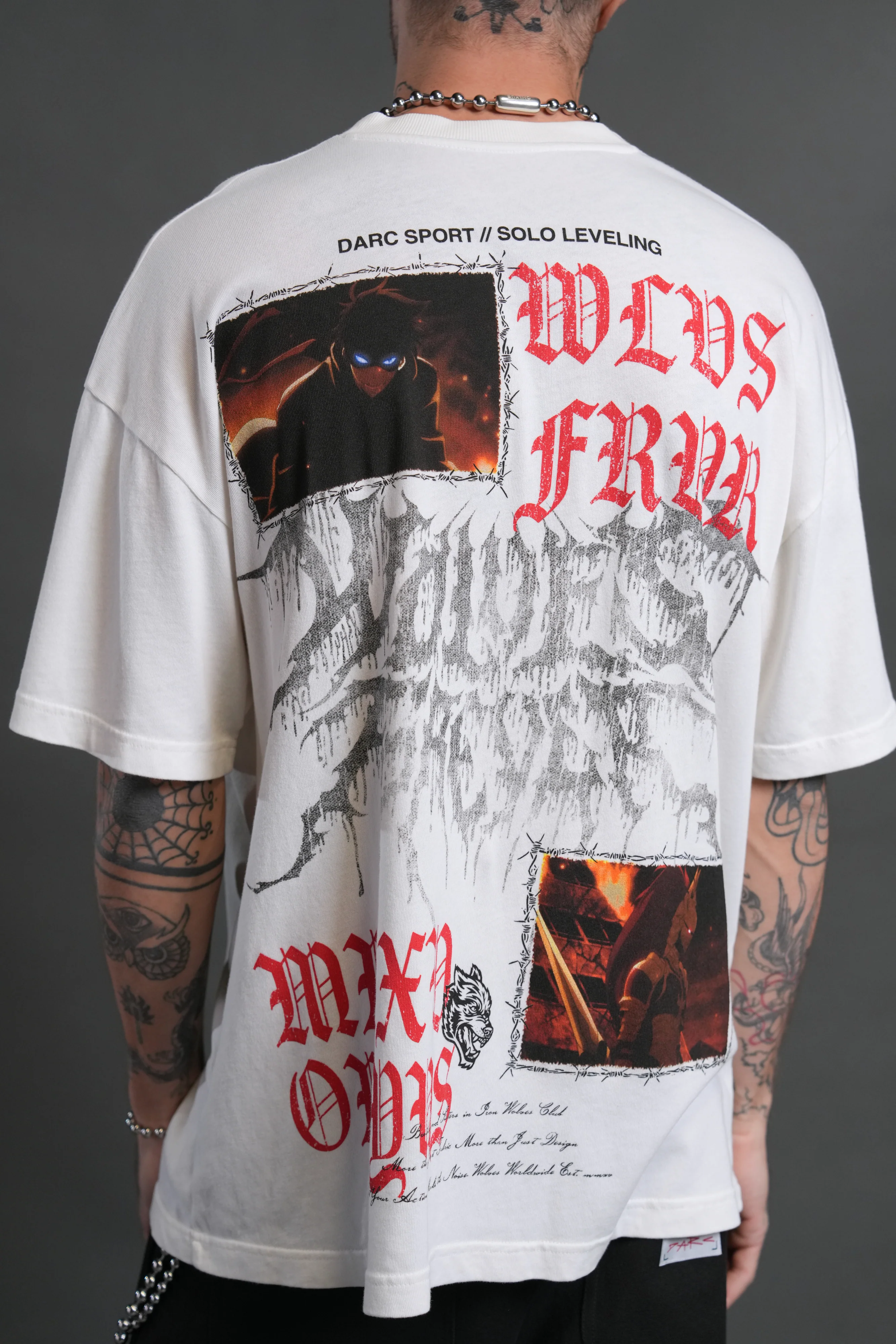 Demon Knight "Premium" Oversized Tee in Cream - Image 8