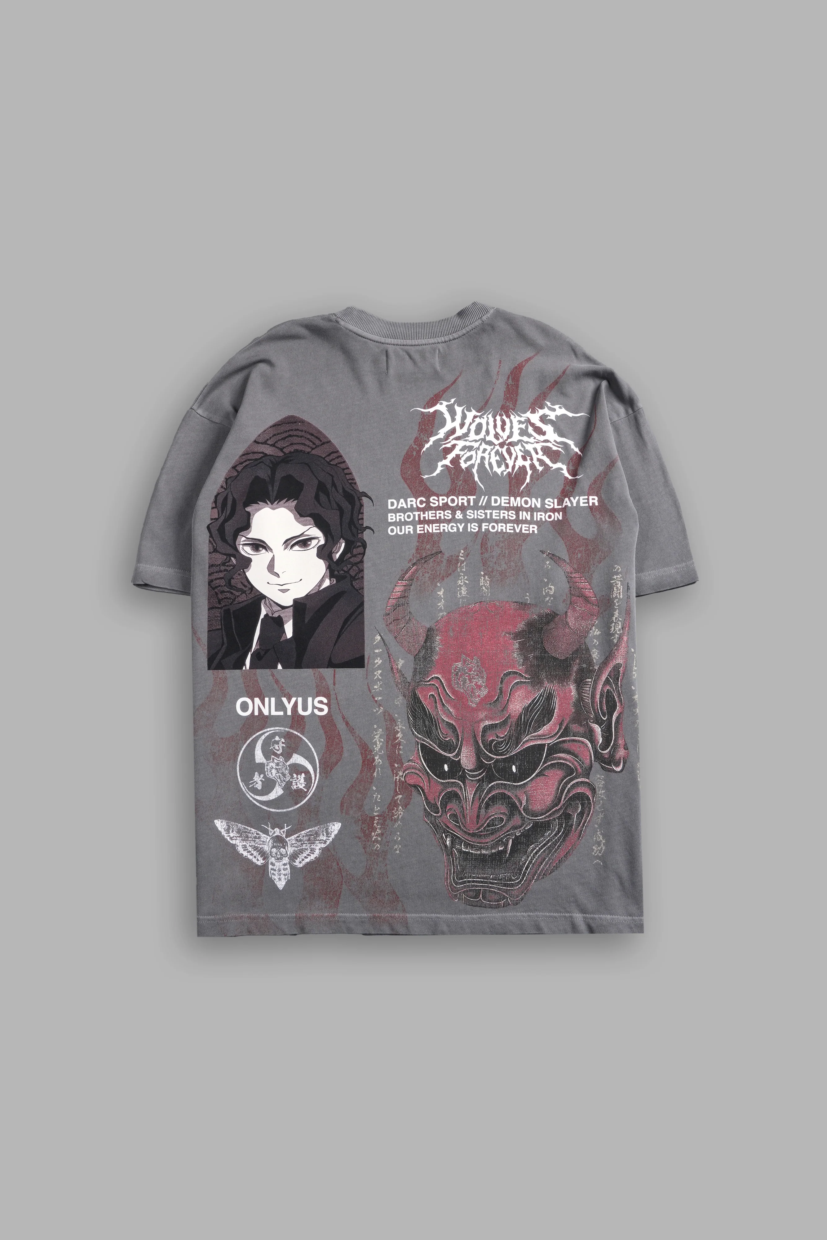 Demon Within "Premium" Oversized Tee in Dove Gray