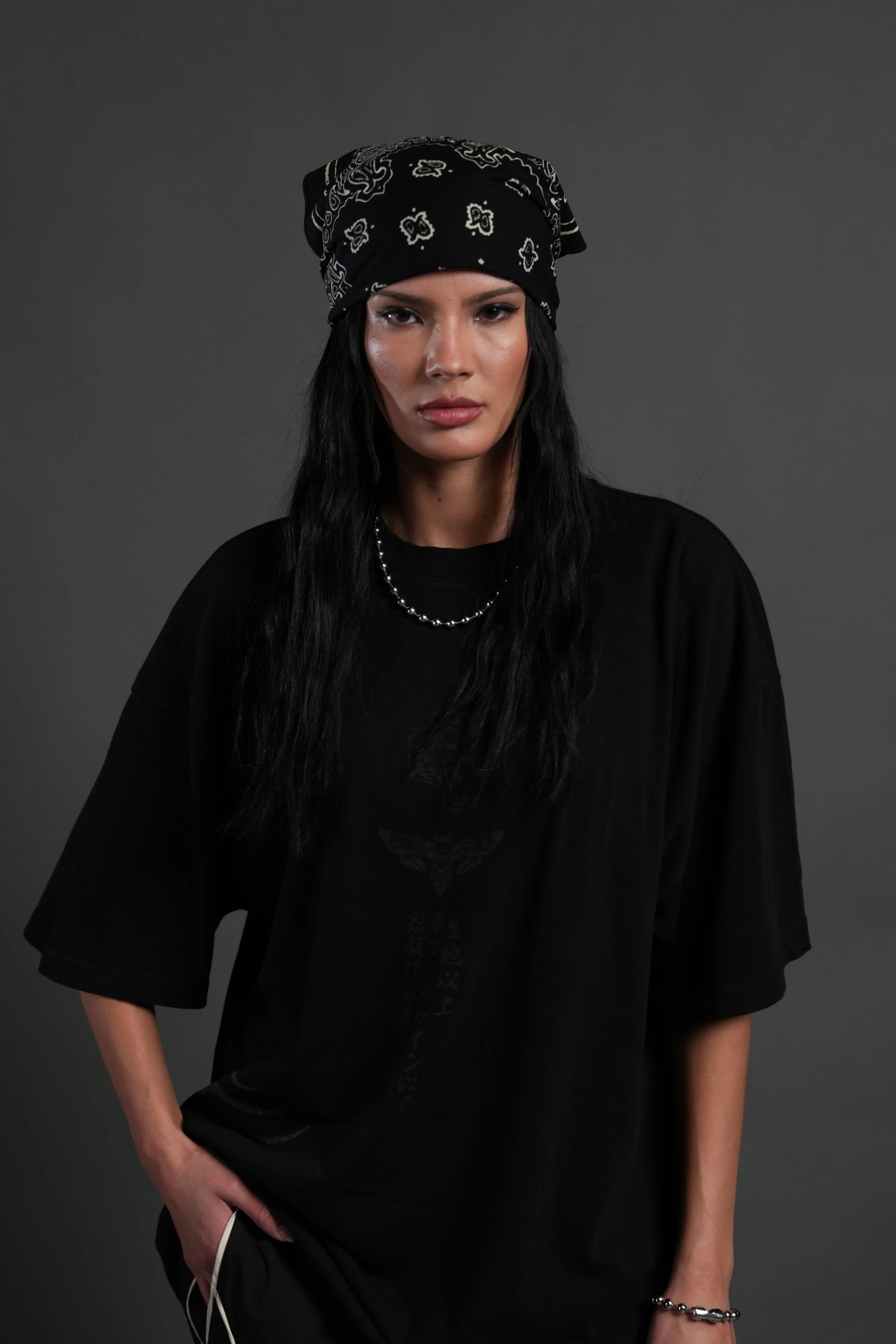 Doma "Side By Side" Series Premium Oversized Tee in Black - Image 7