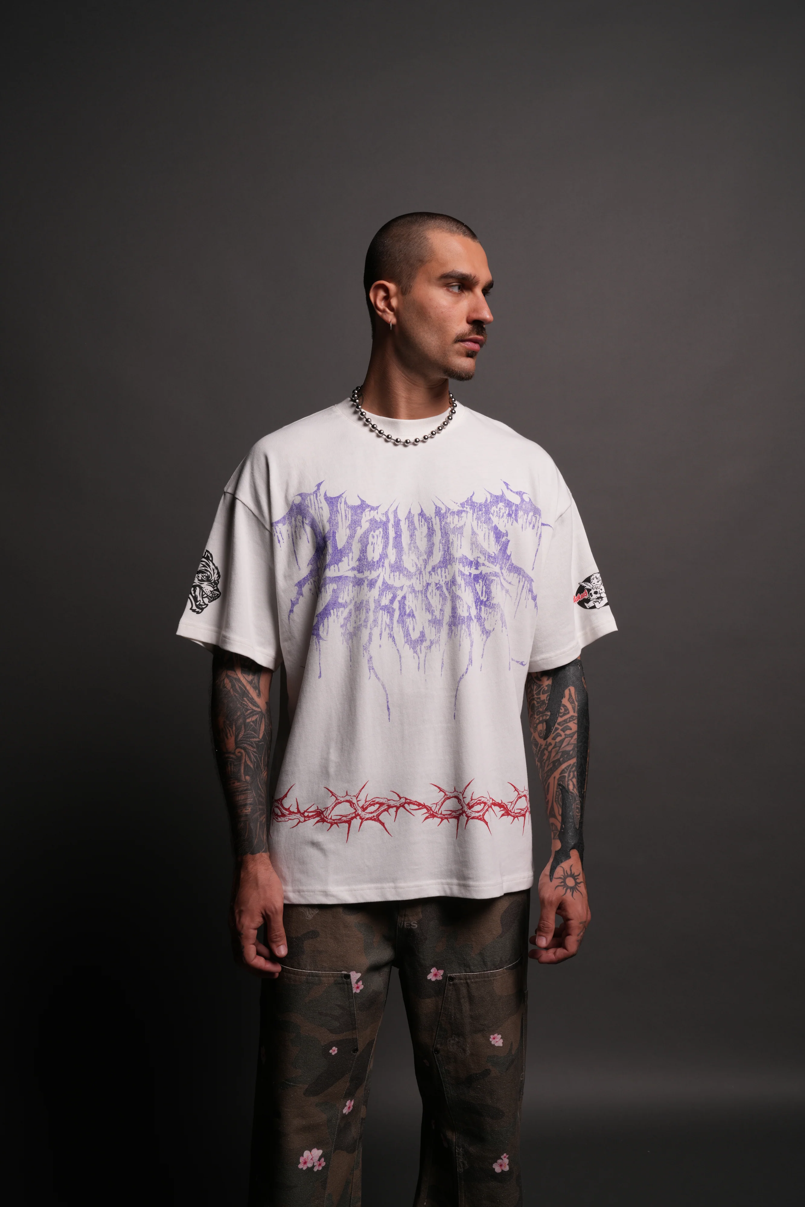 Drip Hesh "Premium" Oversized Tee in Cream - Image 4