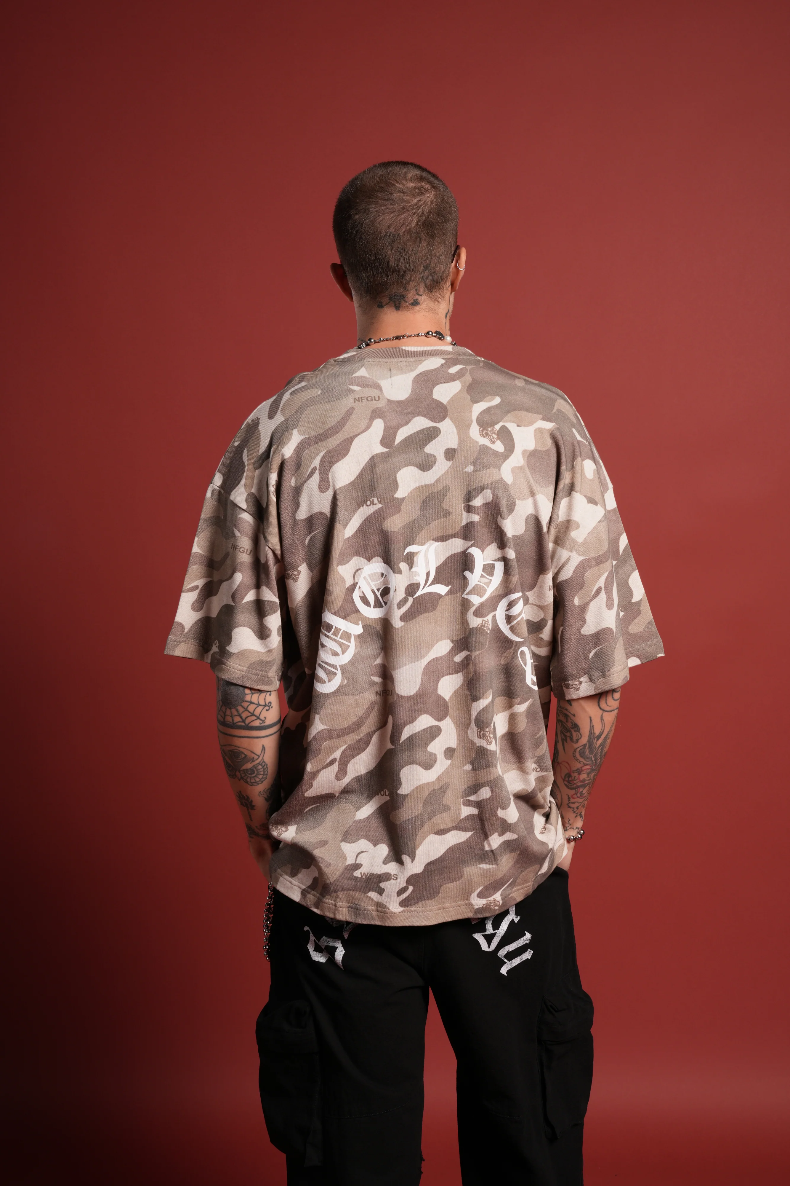 DSVD Legacy Premium Oversized Tee in DSVD Green Camo - Image 2
