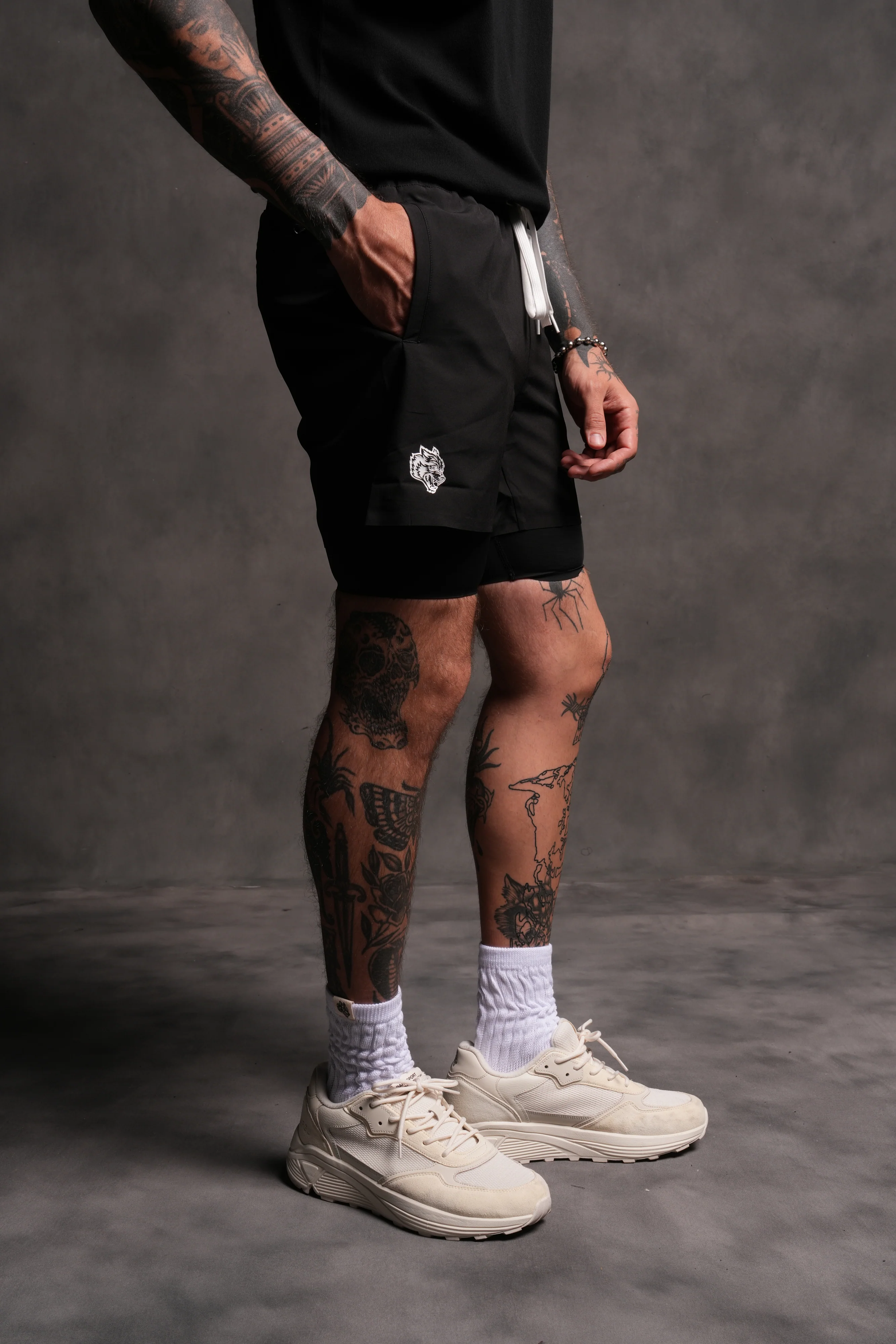 Dual Compression Shorts in Black - Image 5