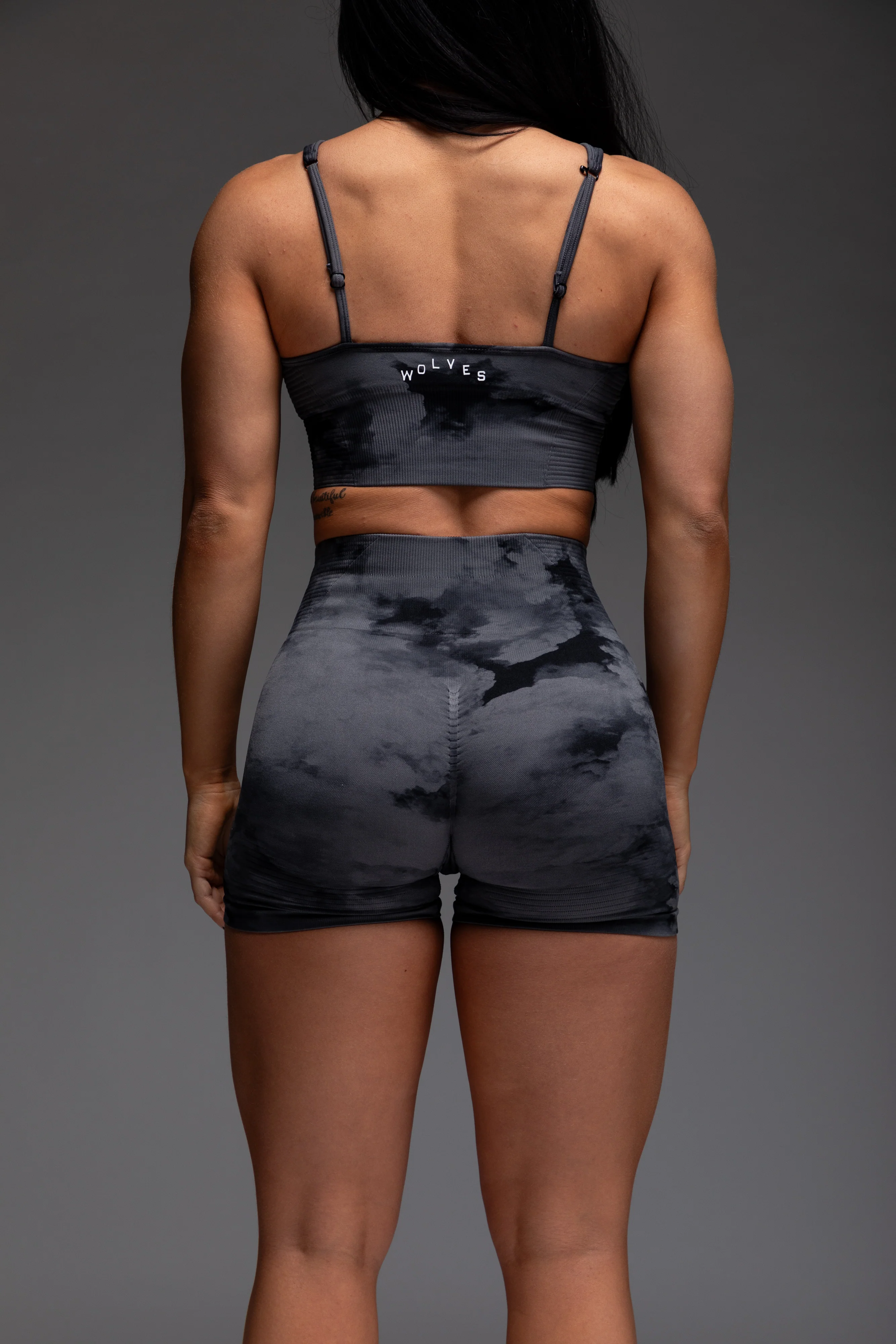 Dual Everson Seamless "Valencourt" Shorts in Black Ghost Clouds - Image 7