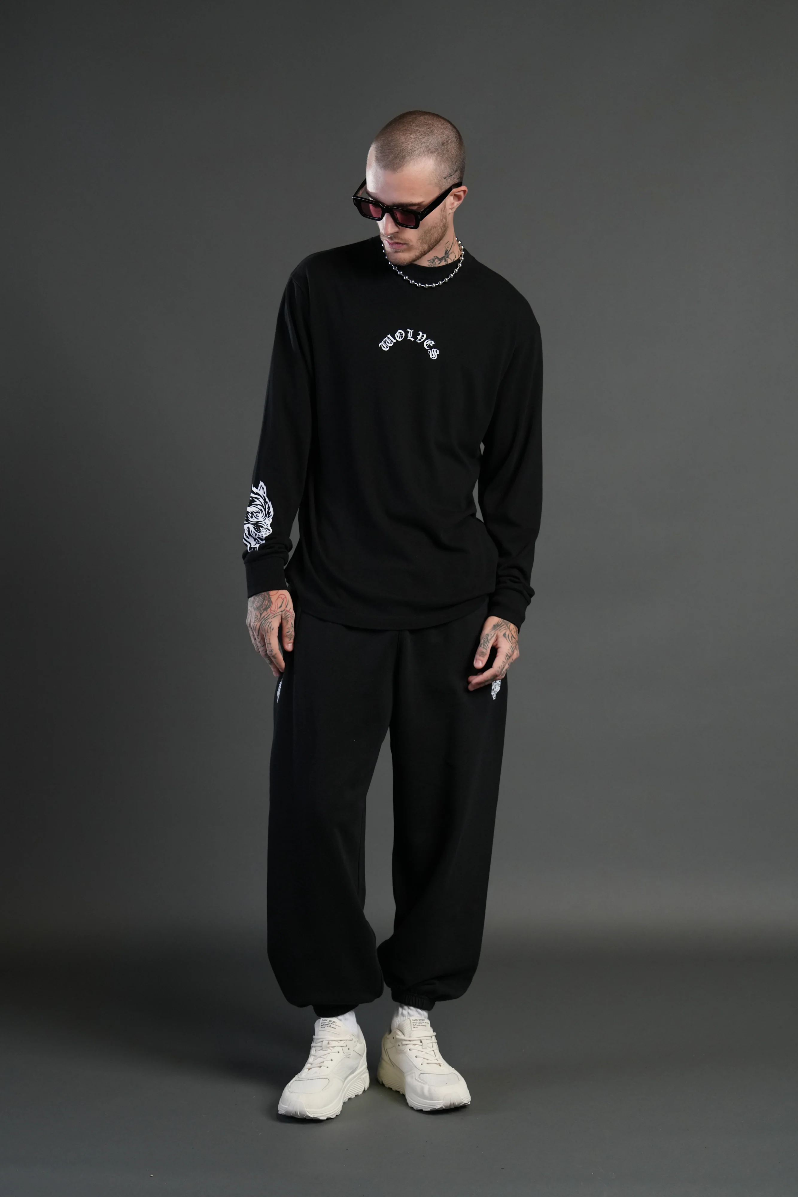 Dual Lounger Unisex Sweat Pants in Black - Image 5