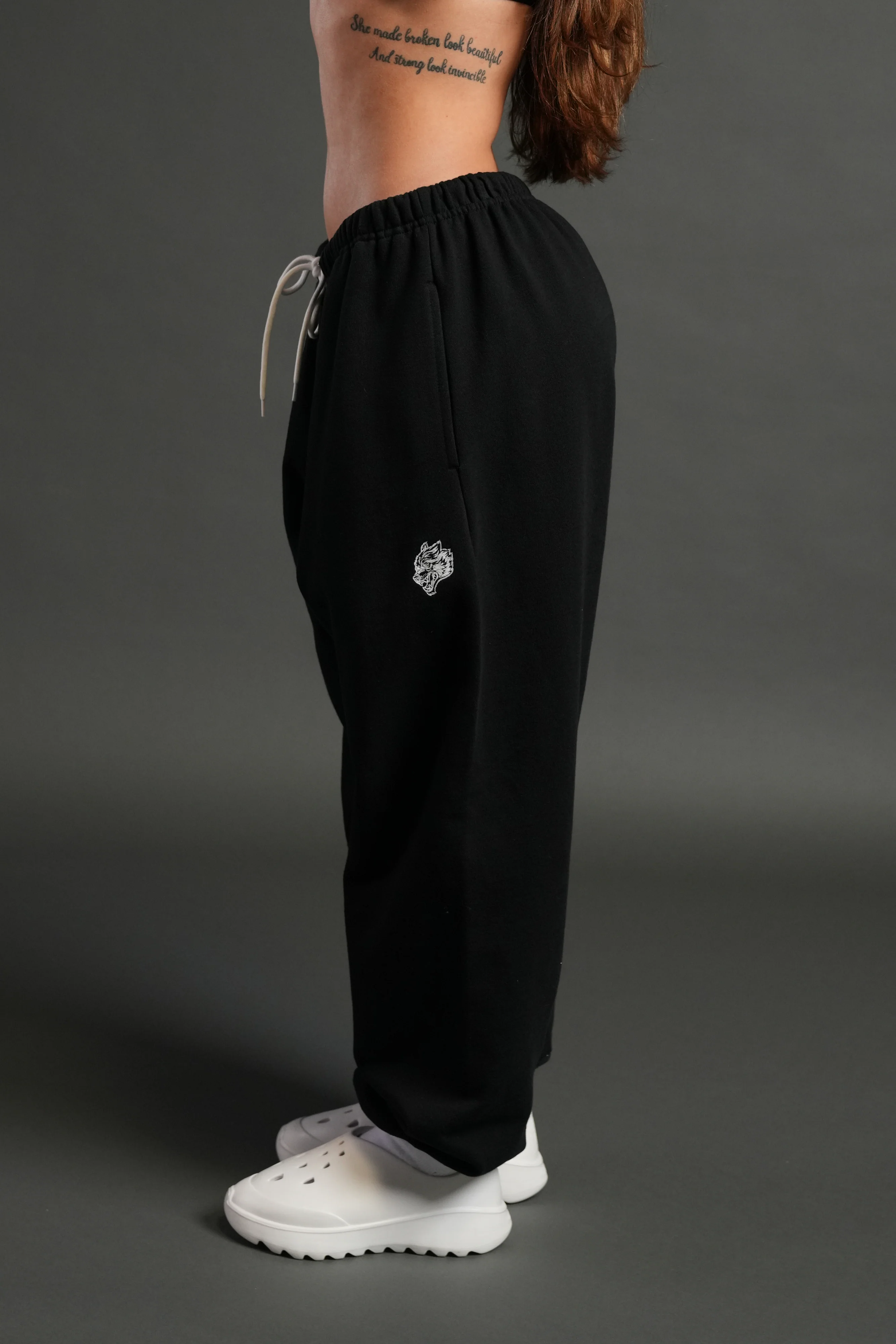 Dual Lounger Unisex Sweat Pants in Black - Image 8