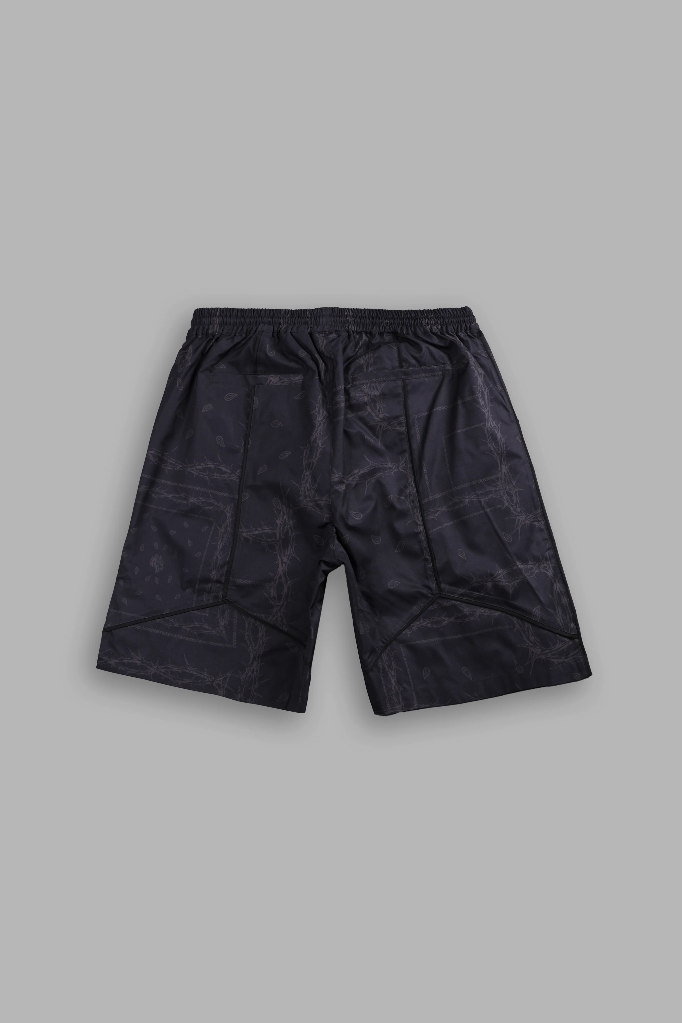 Dual Mens Quinn Track Shorts in Black Thorn Paisley - Image 3
