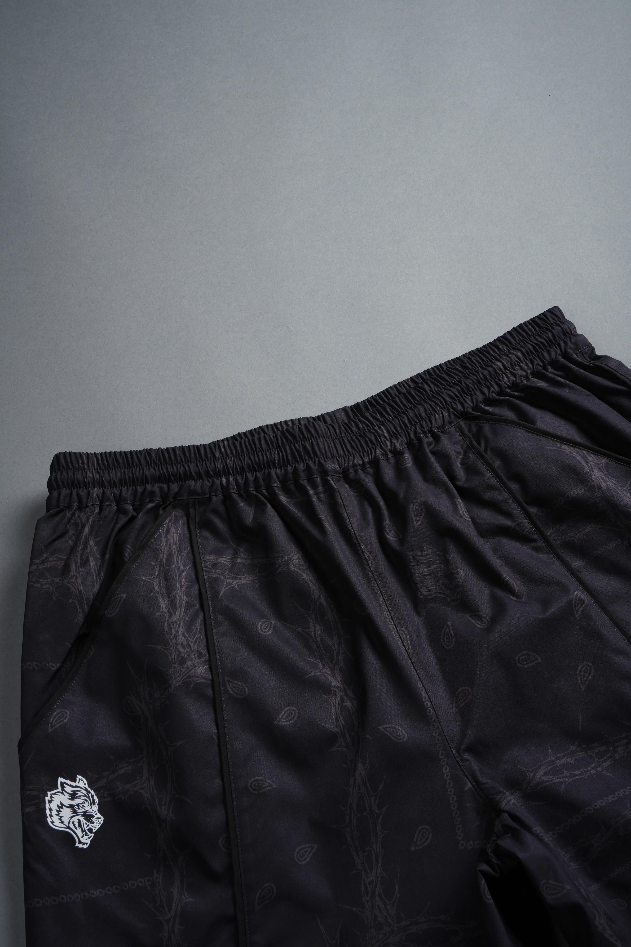 Dual Mens Quinn Track Shorts in Black Thorn Paisley - Image 6