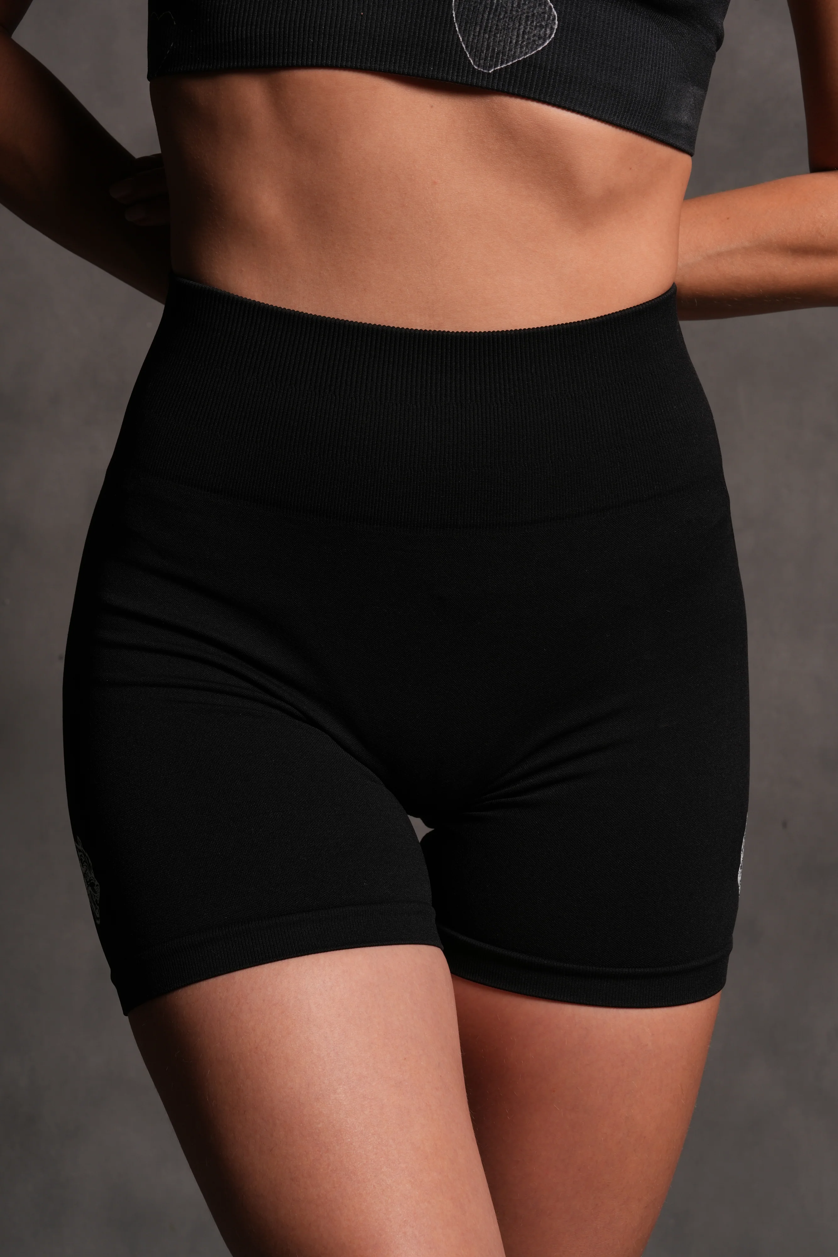 Dual "Stella" Soft Seamless Shorts in Black - Image 6