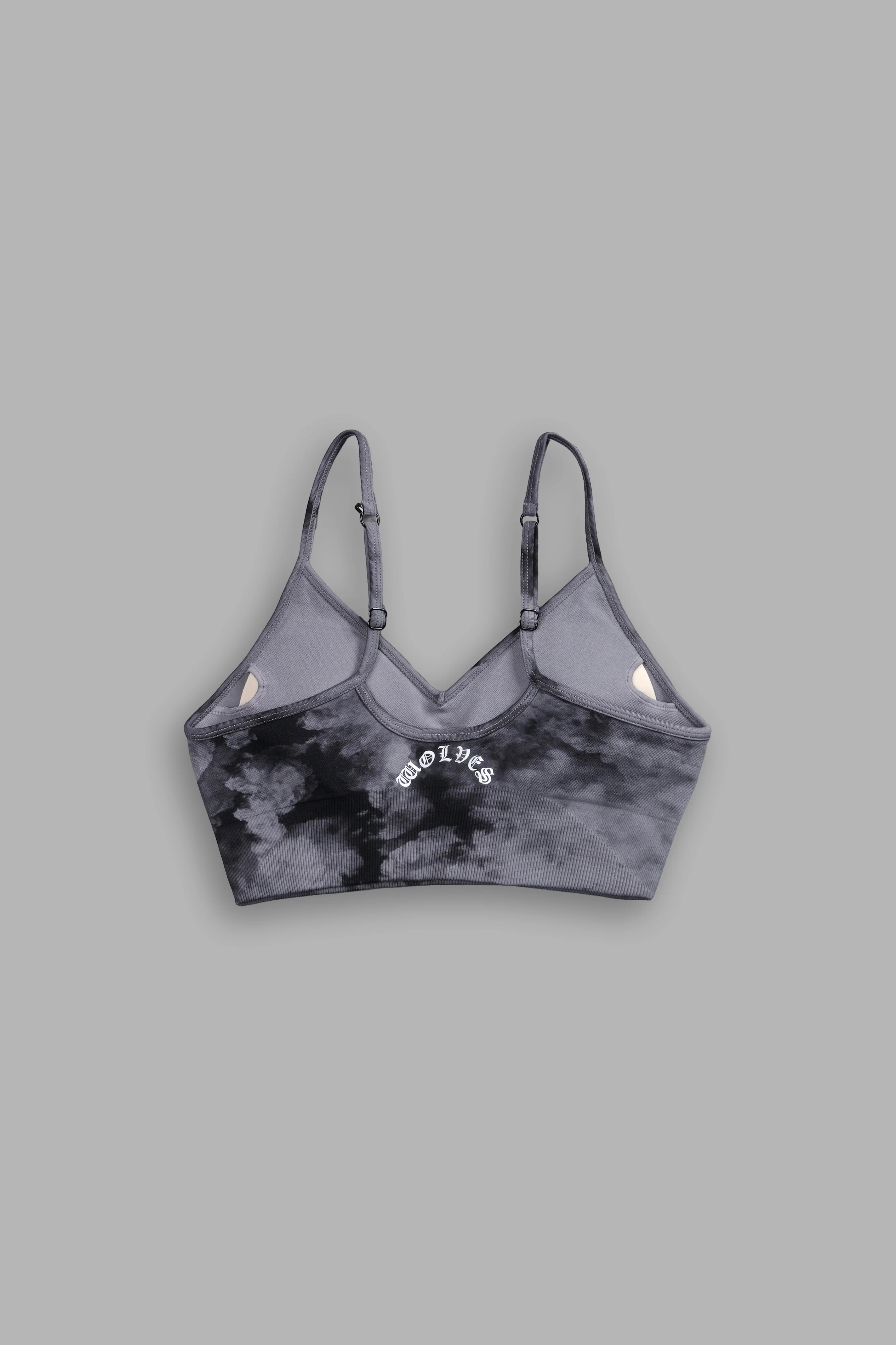 Dual Wolf Chopper "Everson Seamless" Sports Bra in Black Ghost Clouds - Image 4