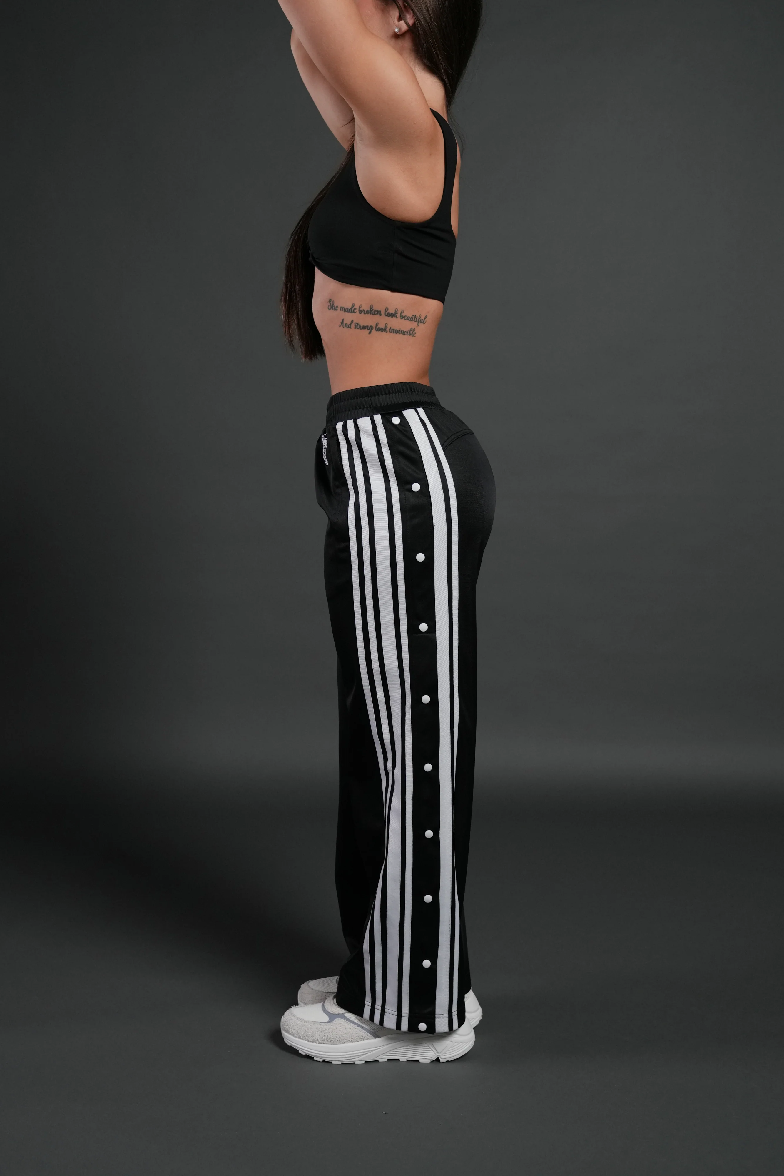 Dual Wolf "Juliette" Tearaway Track Pants in Black - Image 2