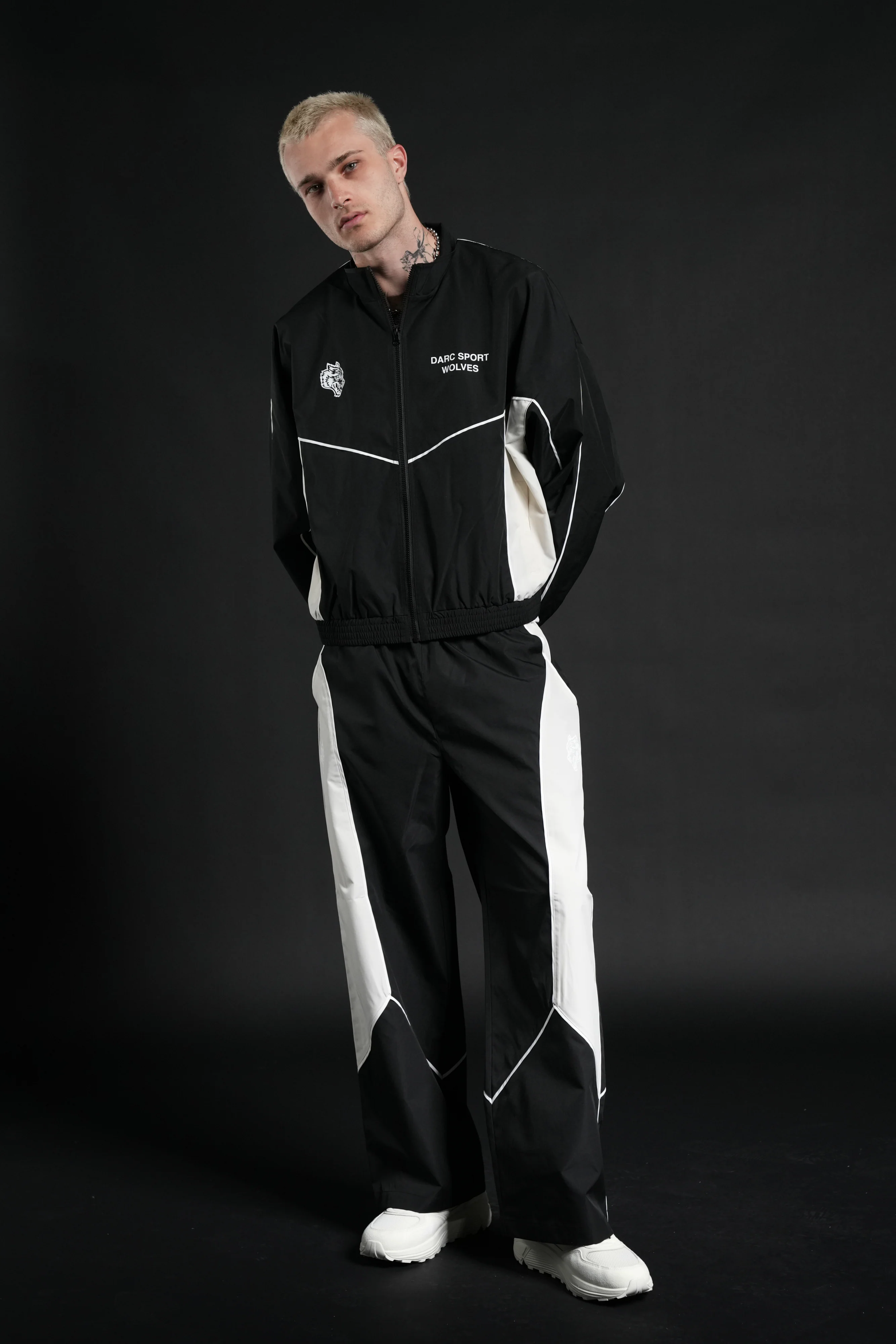 Dual Wolf Men's Quinn Track Pant in Black/Sand - Image 6