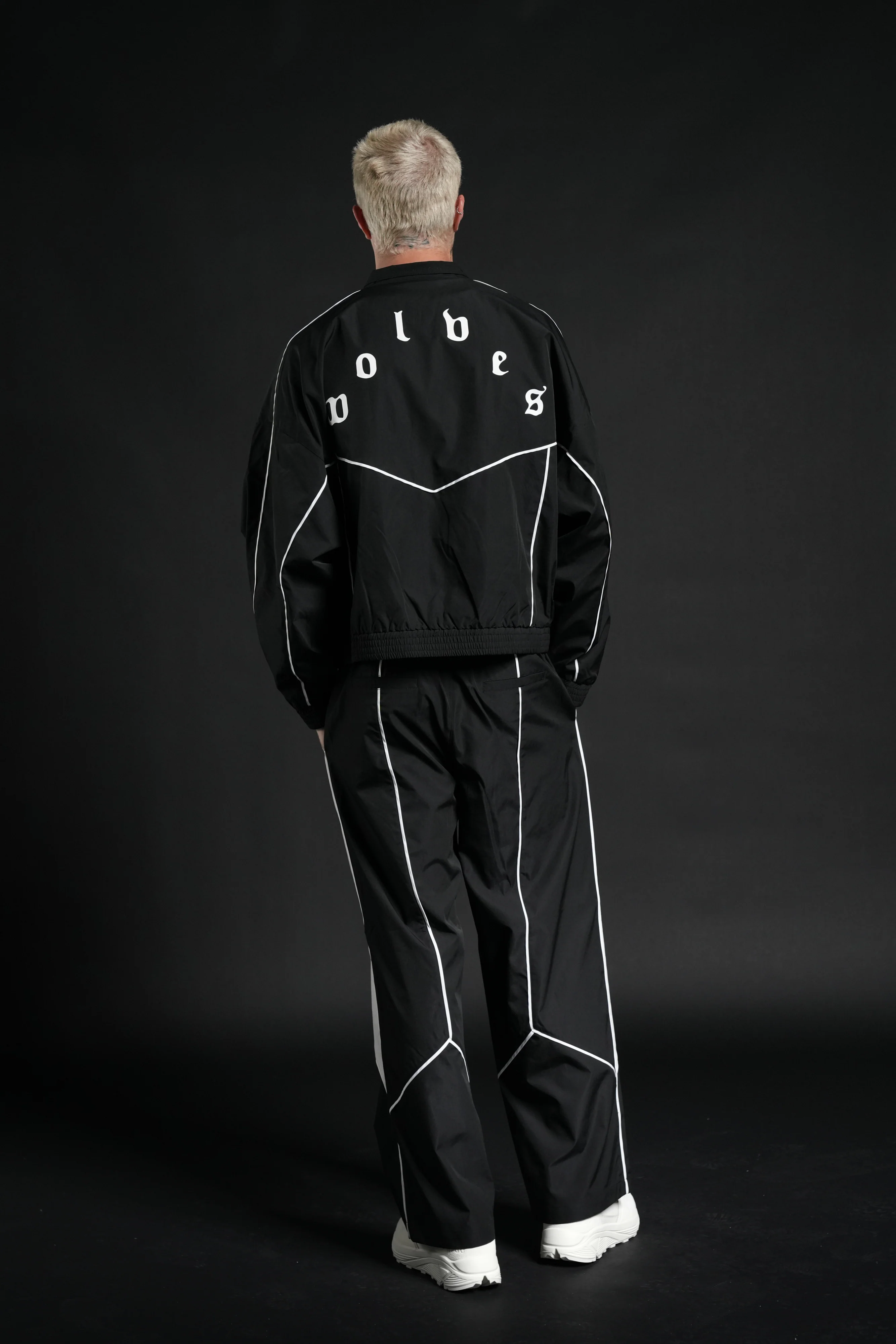 Dual Wolf Men's Quinn Track Pant in Black/Sand - Image 7