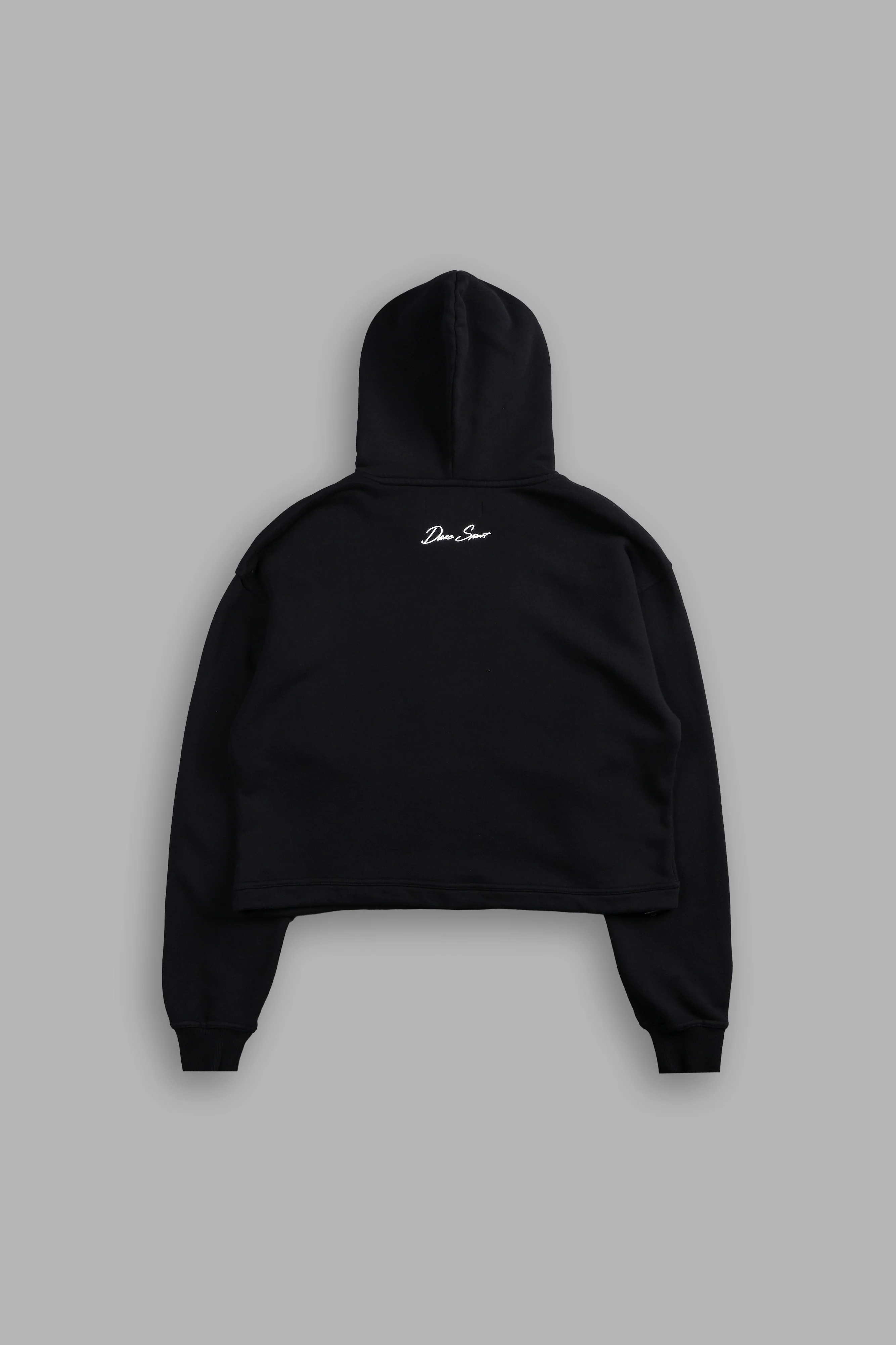 Everlasting Moth "Dempsey" (Cropped) Hoodie in Black - Image 6