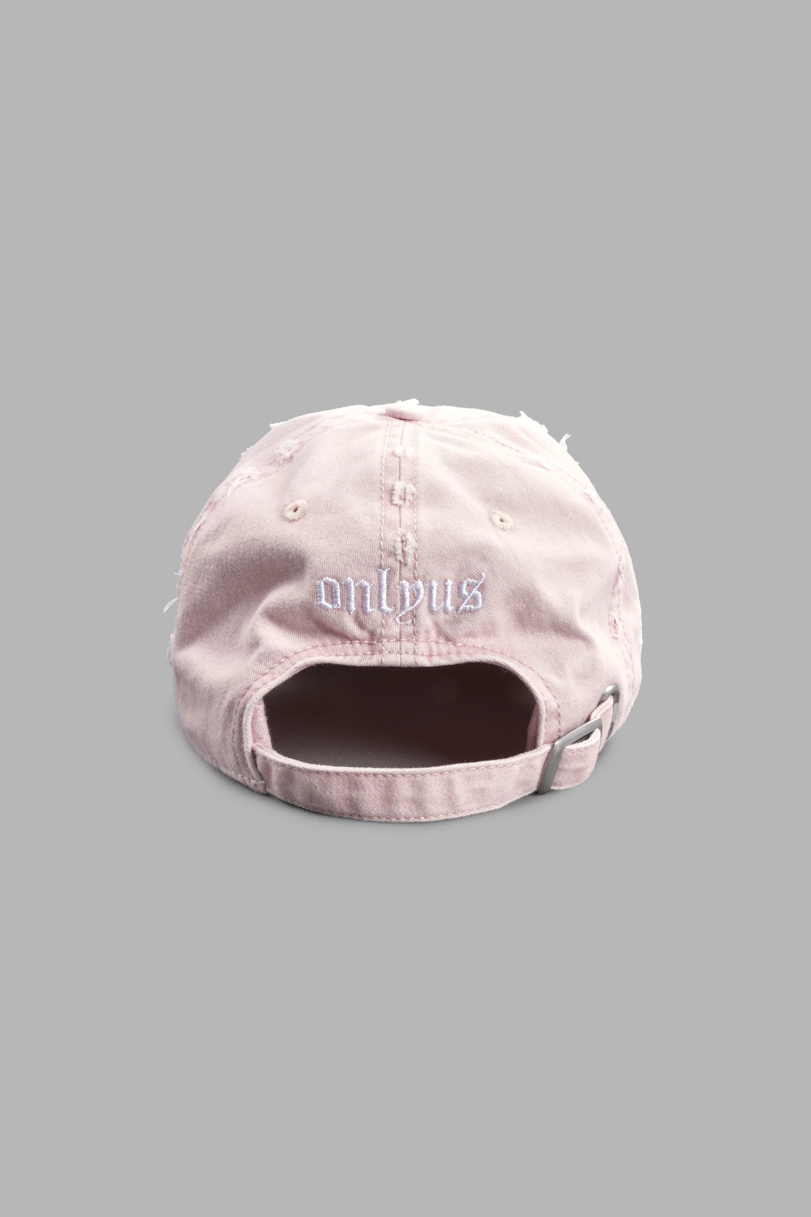 Eye of the Beholder Distressed Dad Hat in Washed Bubblegum - Image 4