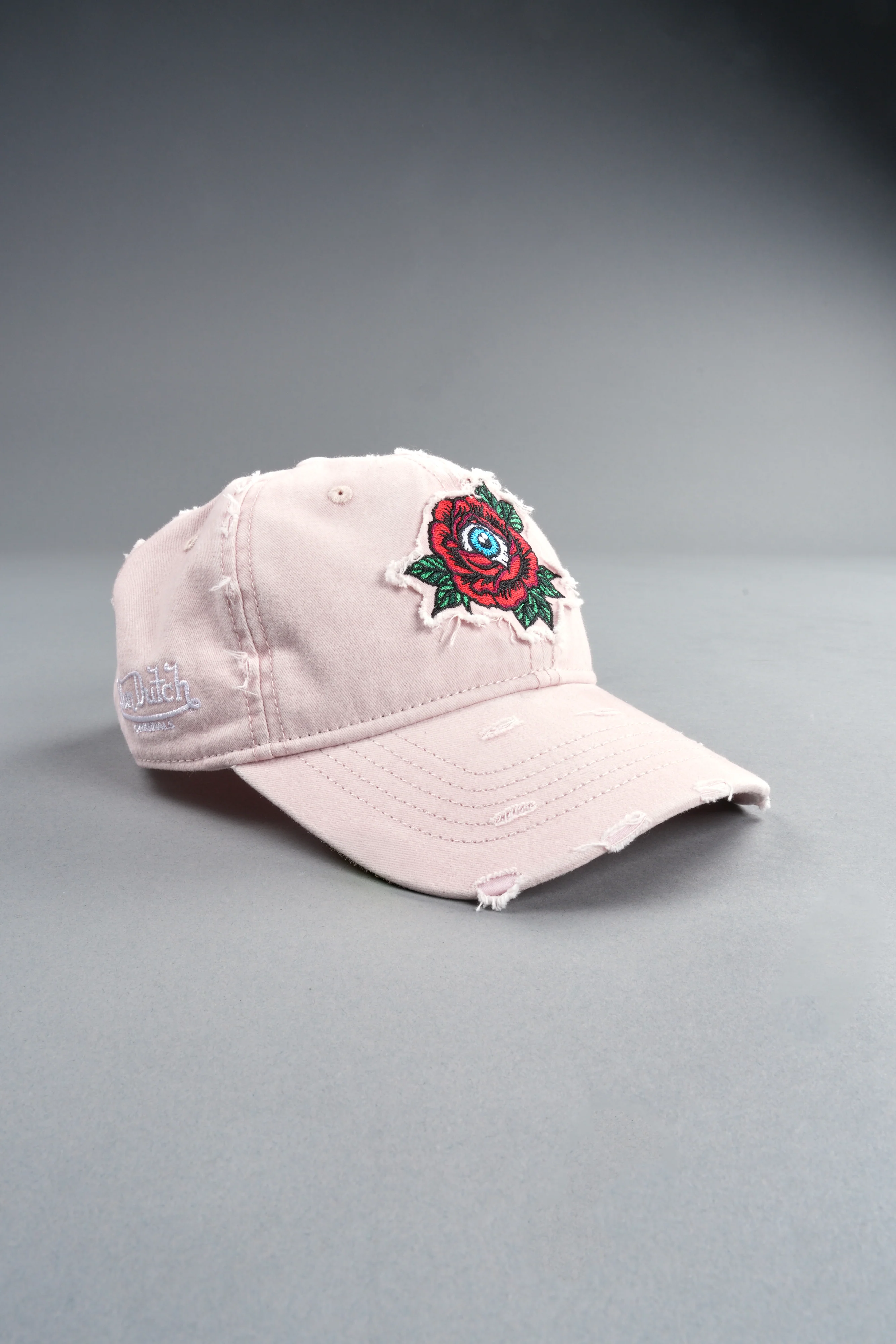 Eye of the Beholder Distressed Dad Hat in Washed Bubblegum - Image 8