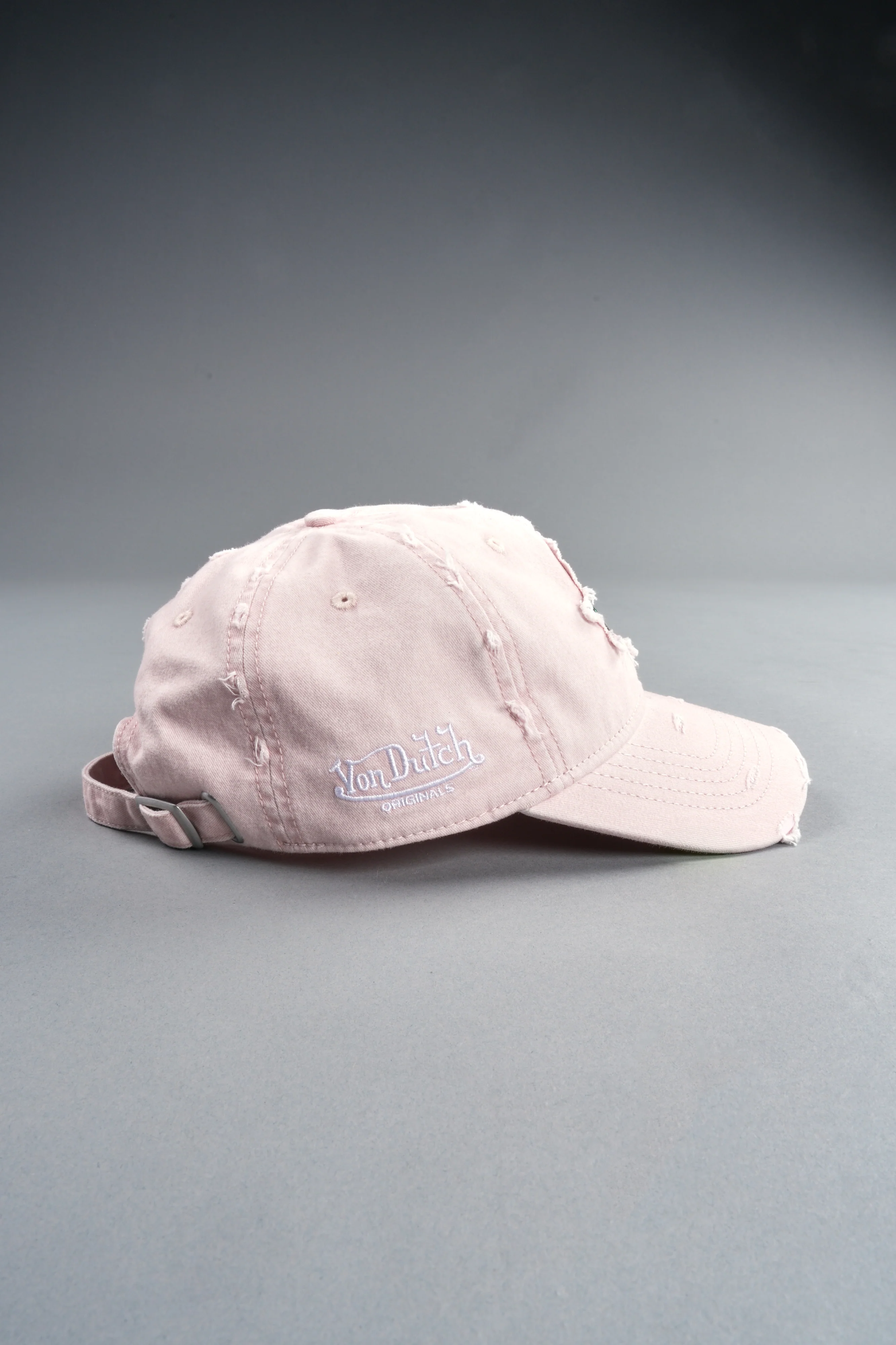Eye of the Beholder Distressed Dad Hat in Washed Bubblegum - Image 9