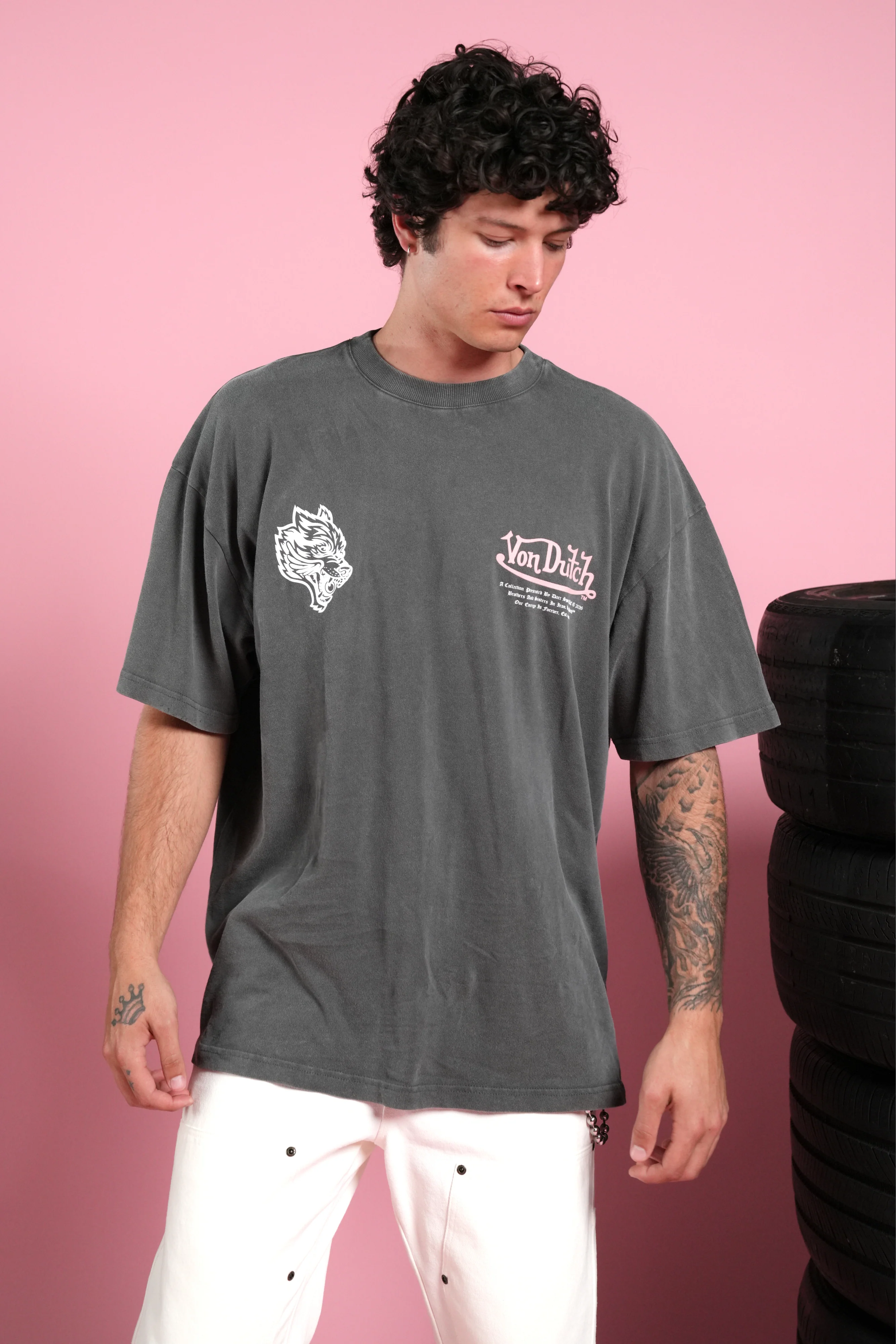 Eye Of The Beholder V2 Premium Oversized Tee in Wolf Gray - Image 2