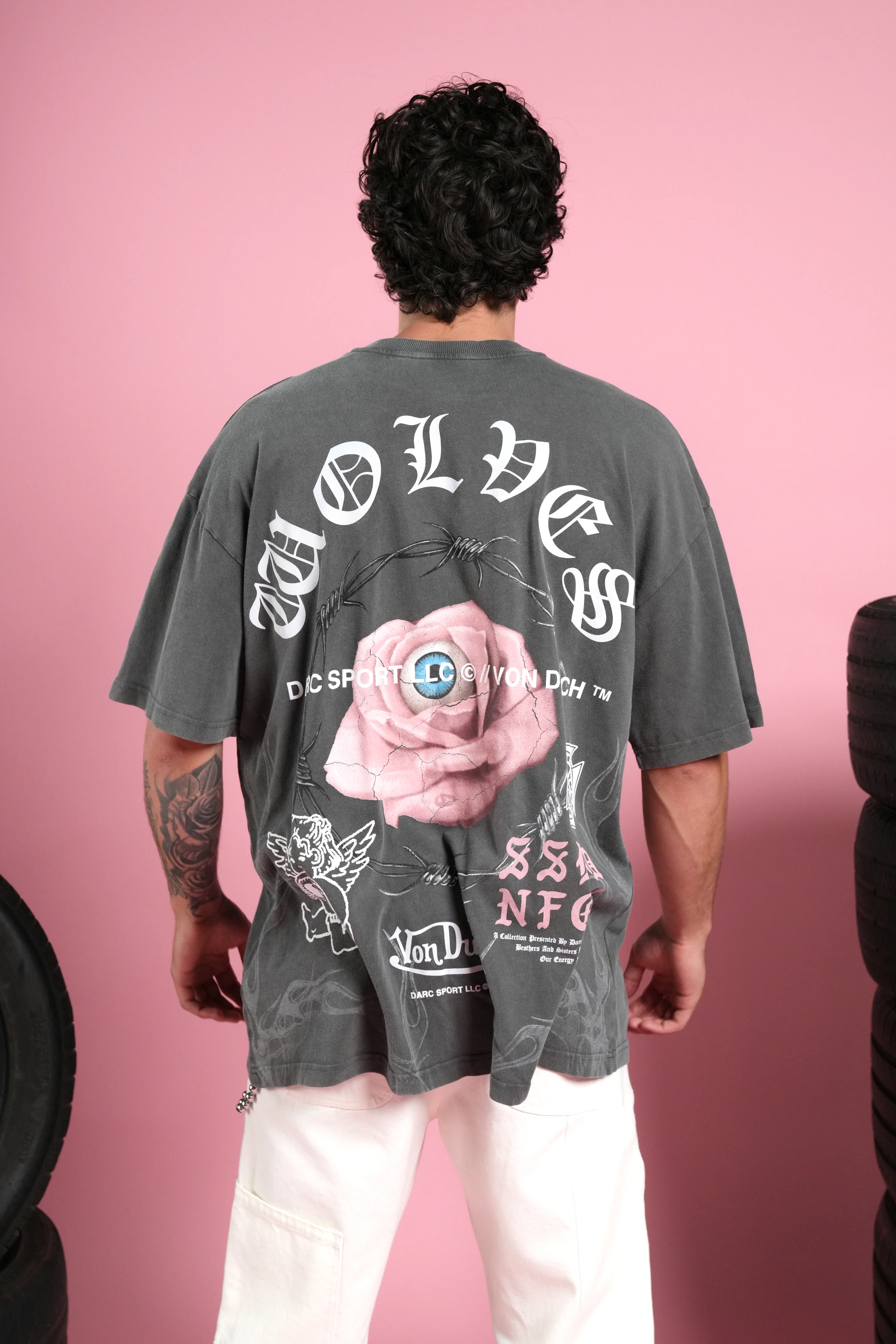 Eye Of The Beholder V2 Premium Oversized Tee in Wolf Gray - Image 4