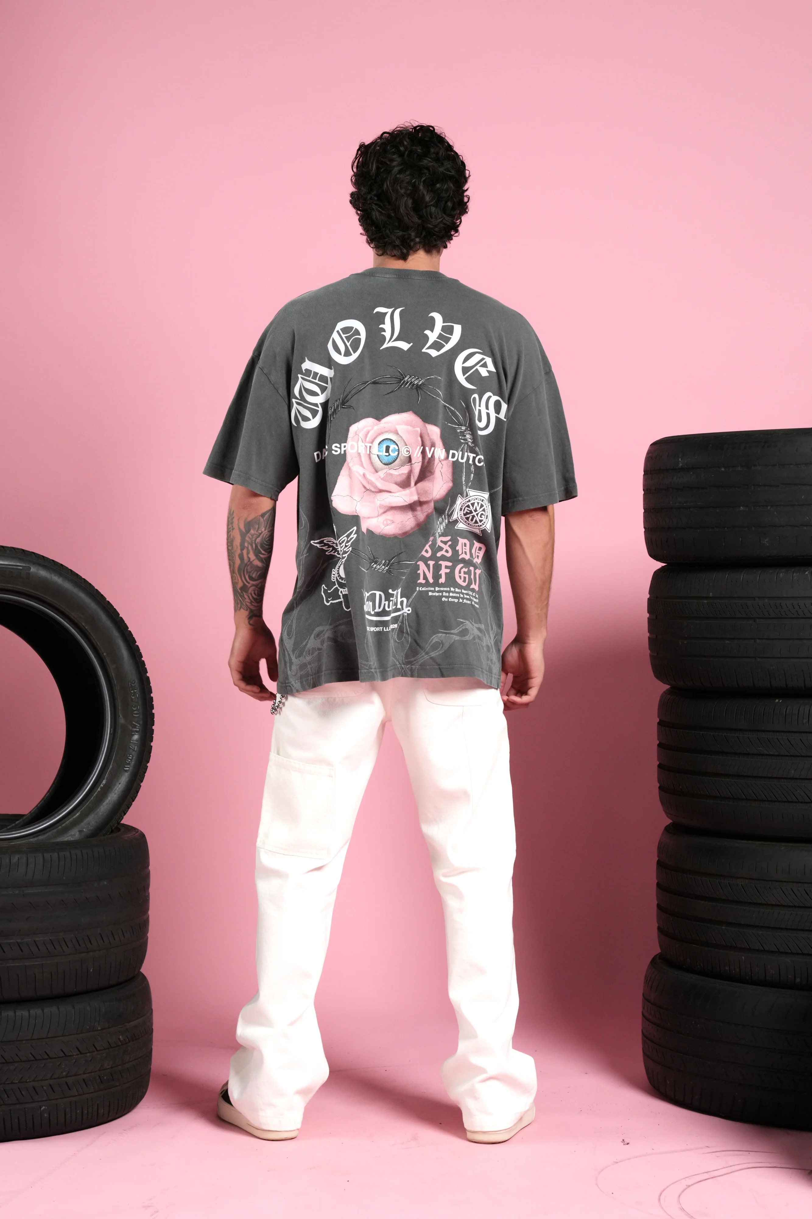 Eye Of The Beholder V2 Premium Oversized Tee in Wolf Gray - Image 6