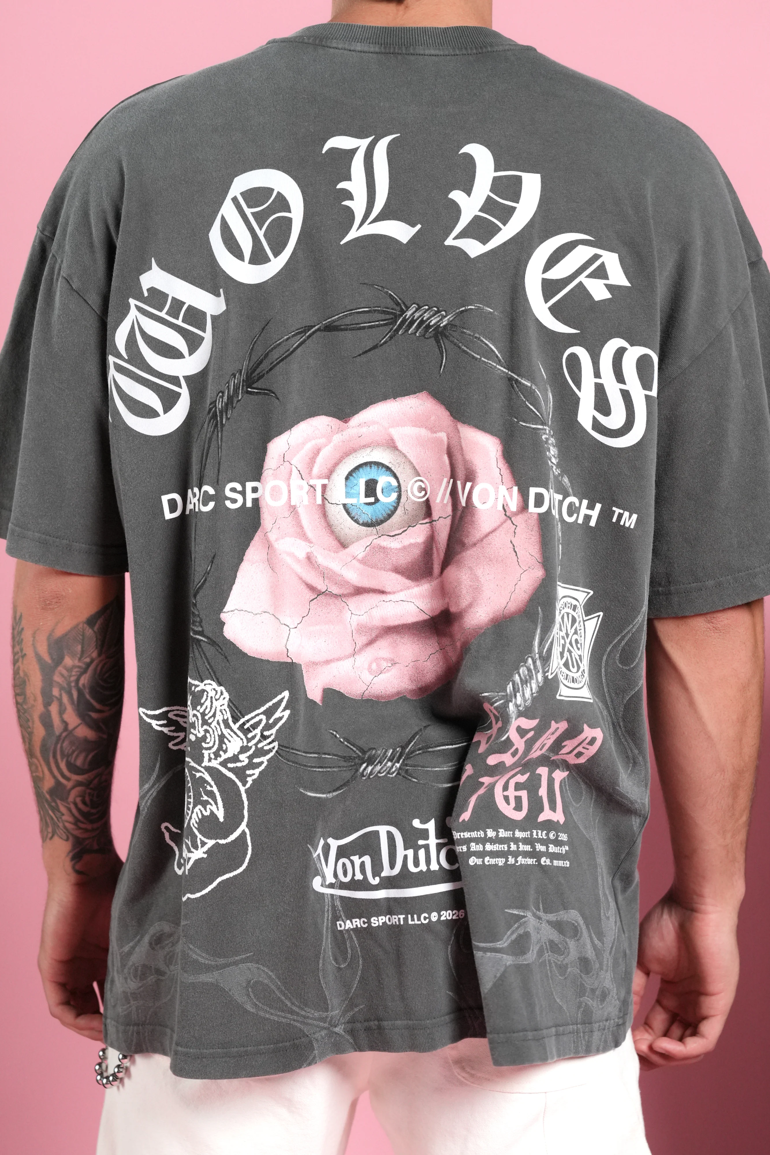 Eye Of The Beholder V2 Premium Oversized Tee in Wolf Gray - Image 8