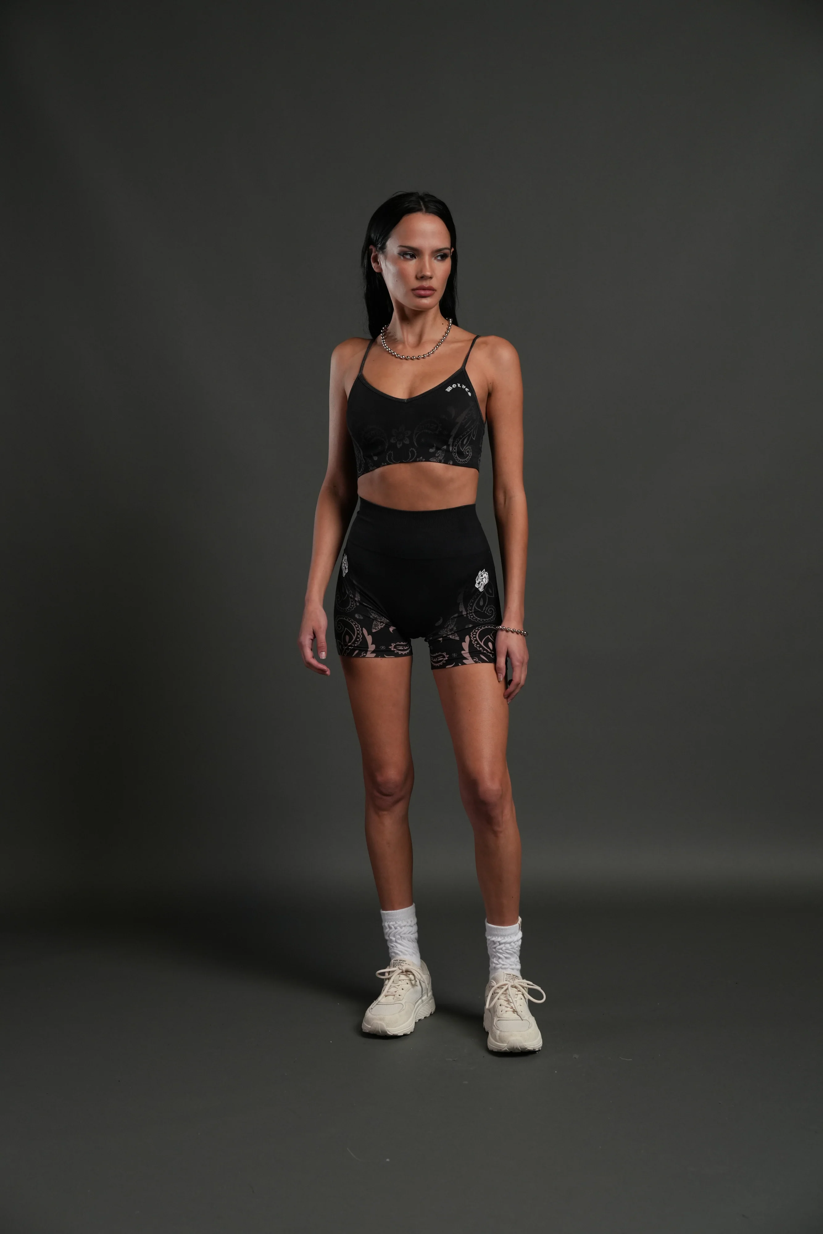 Faded Paisley "Maya" Soft Seamless Bra in Black - Image 3