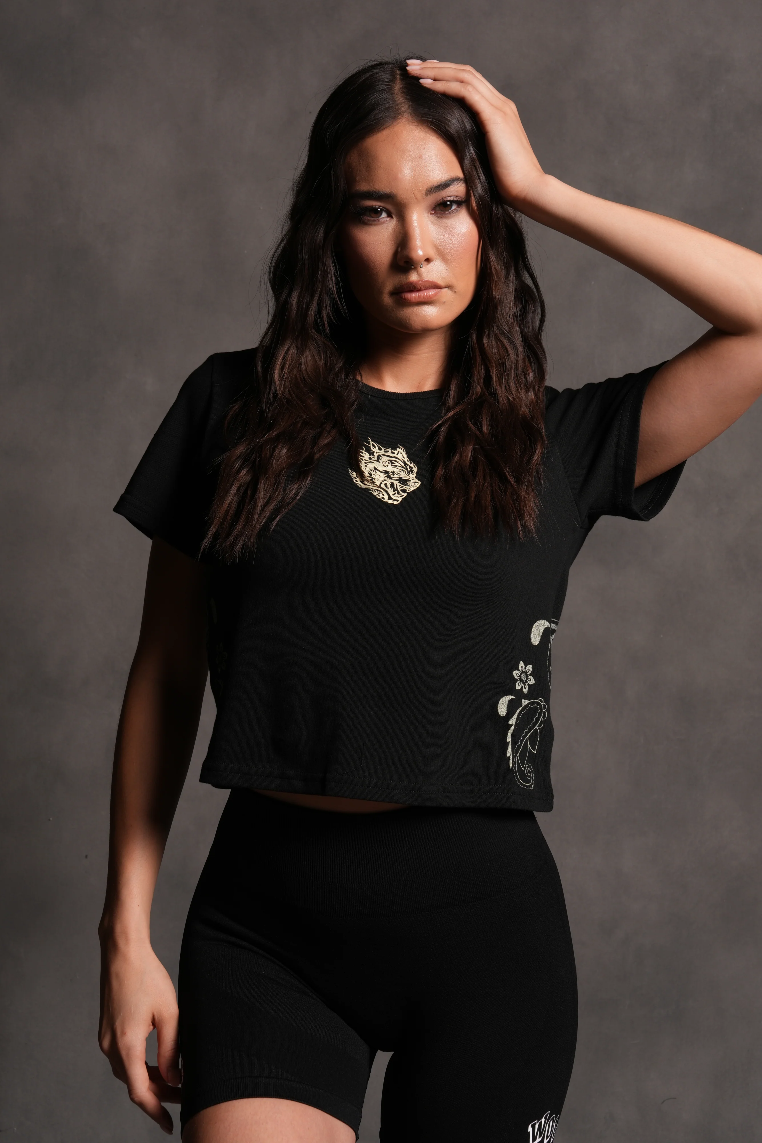 Faded Paisley "Timeless" Tee in Black - Image 2