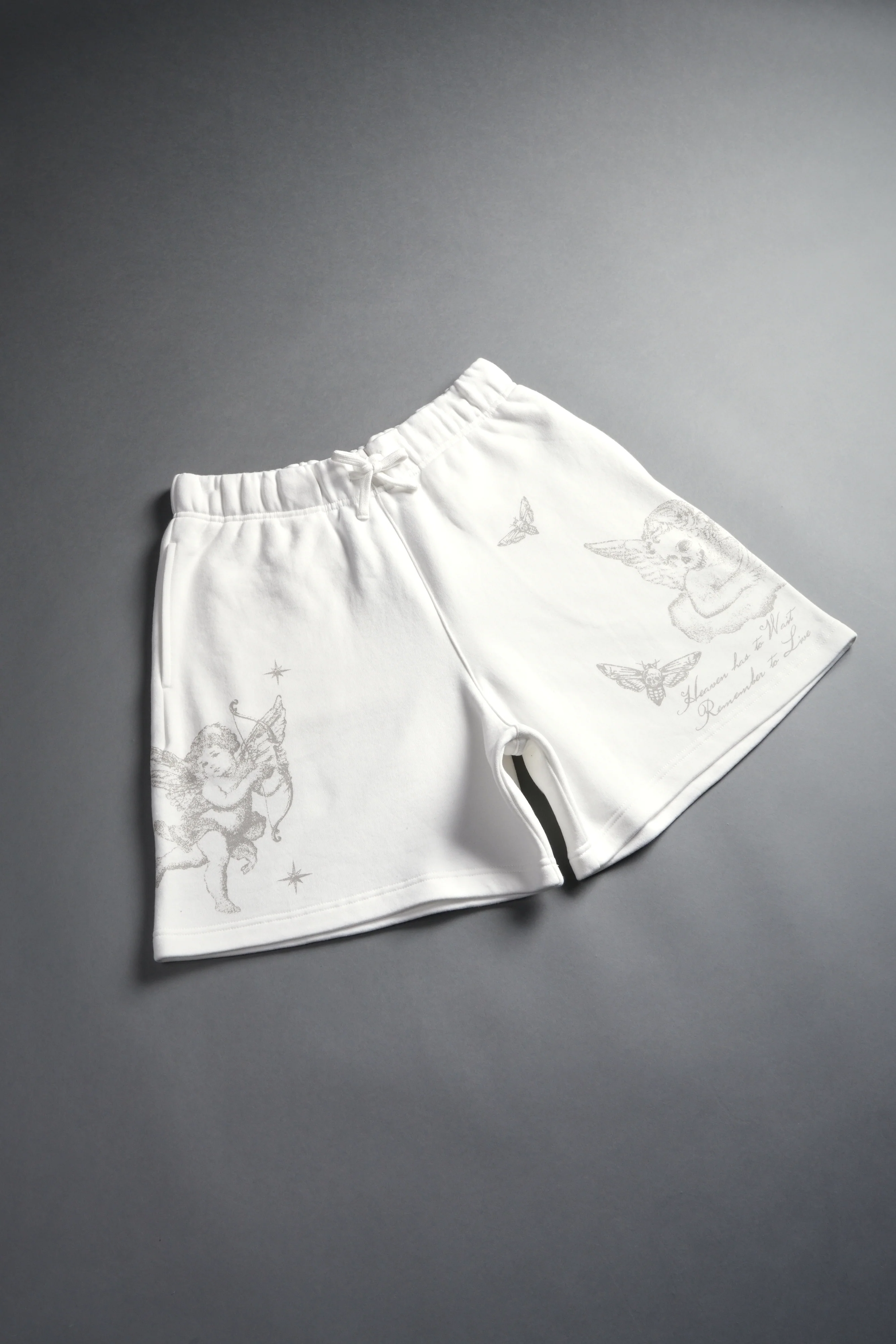 Fallen Cherub Oversized Post Lounge Sweat Shorts in Cream - Image 3