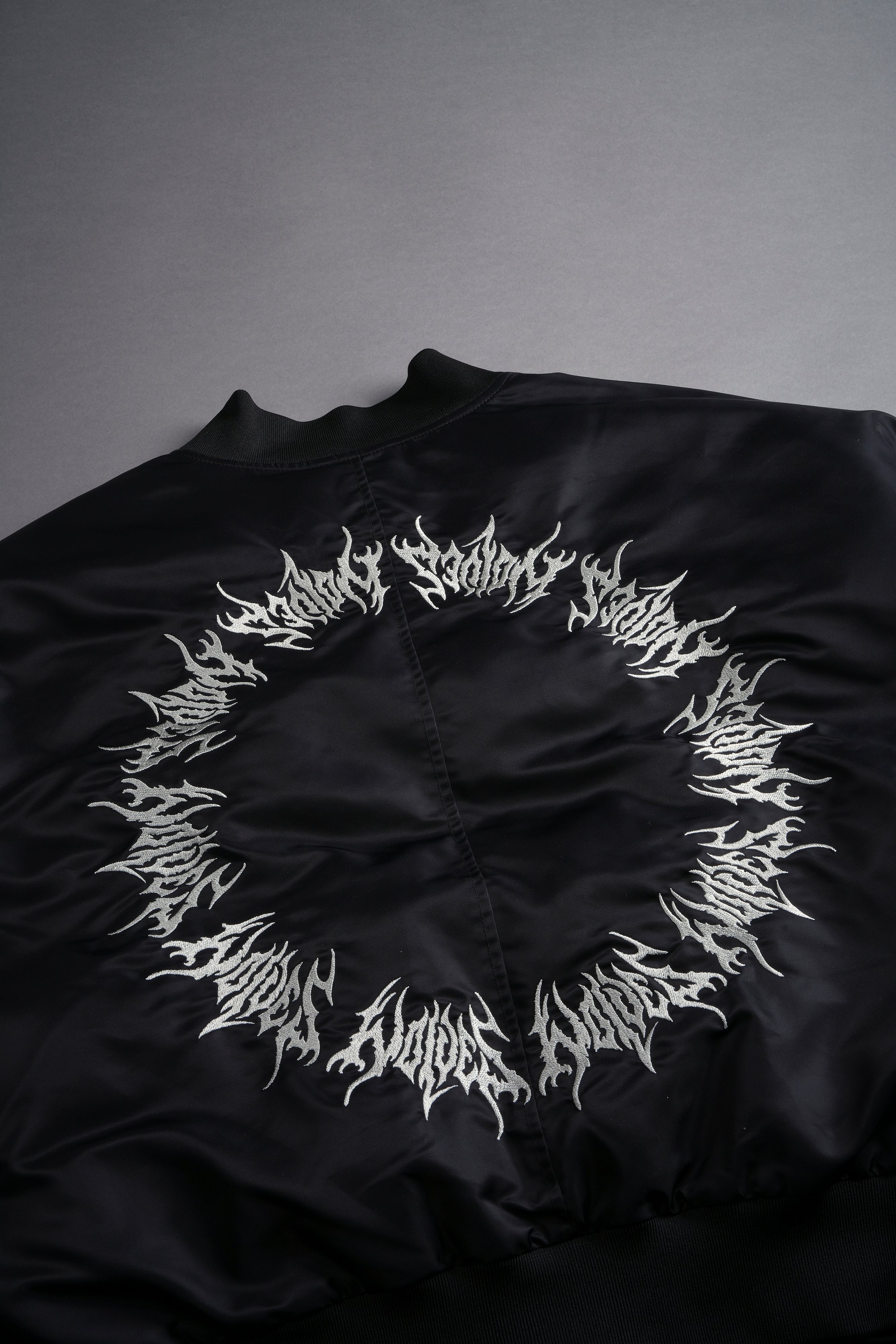 Fear Is My Ally Vicious Nylon Bomber Jacket in Black - Image 11