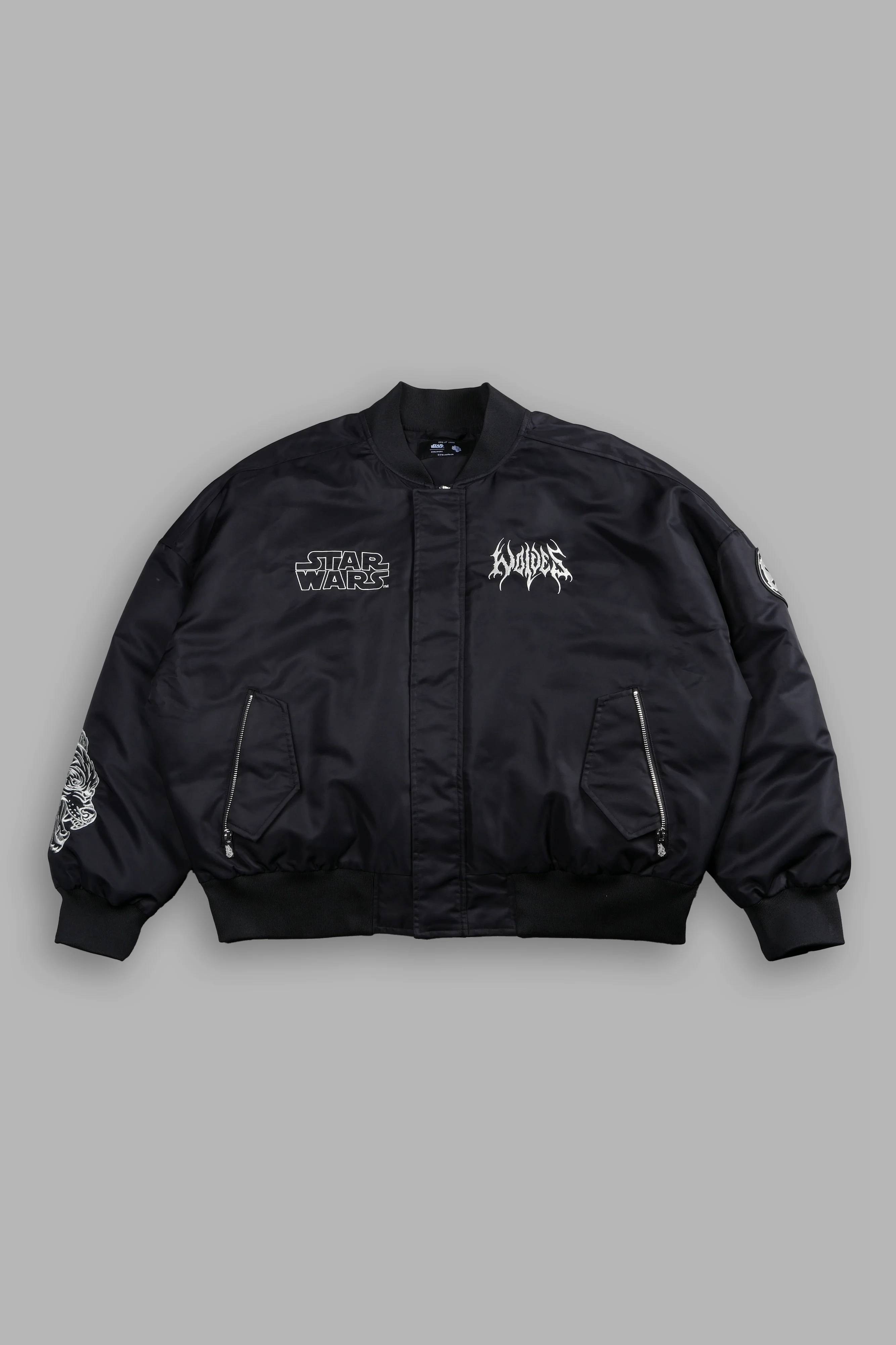 Fear Is My Ally Vicious Nylon Bomber Jacket in Black - Image 3
