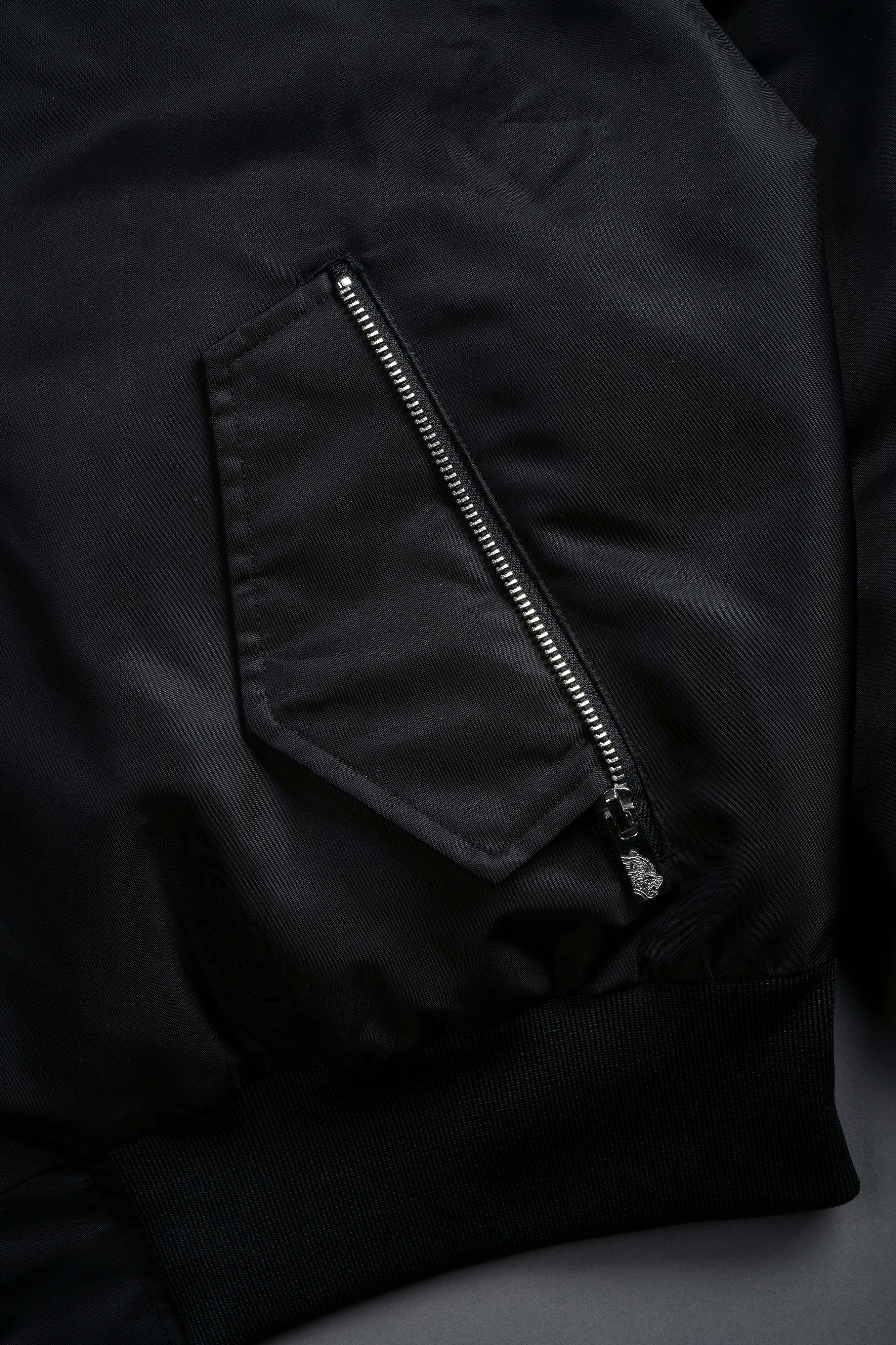 Fear Is My Ally Vicious Nylon Bomber Jacket in Black - Image 7