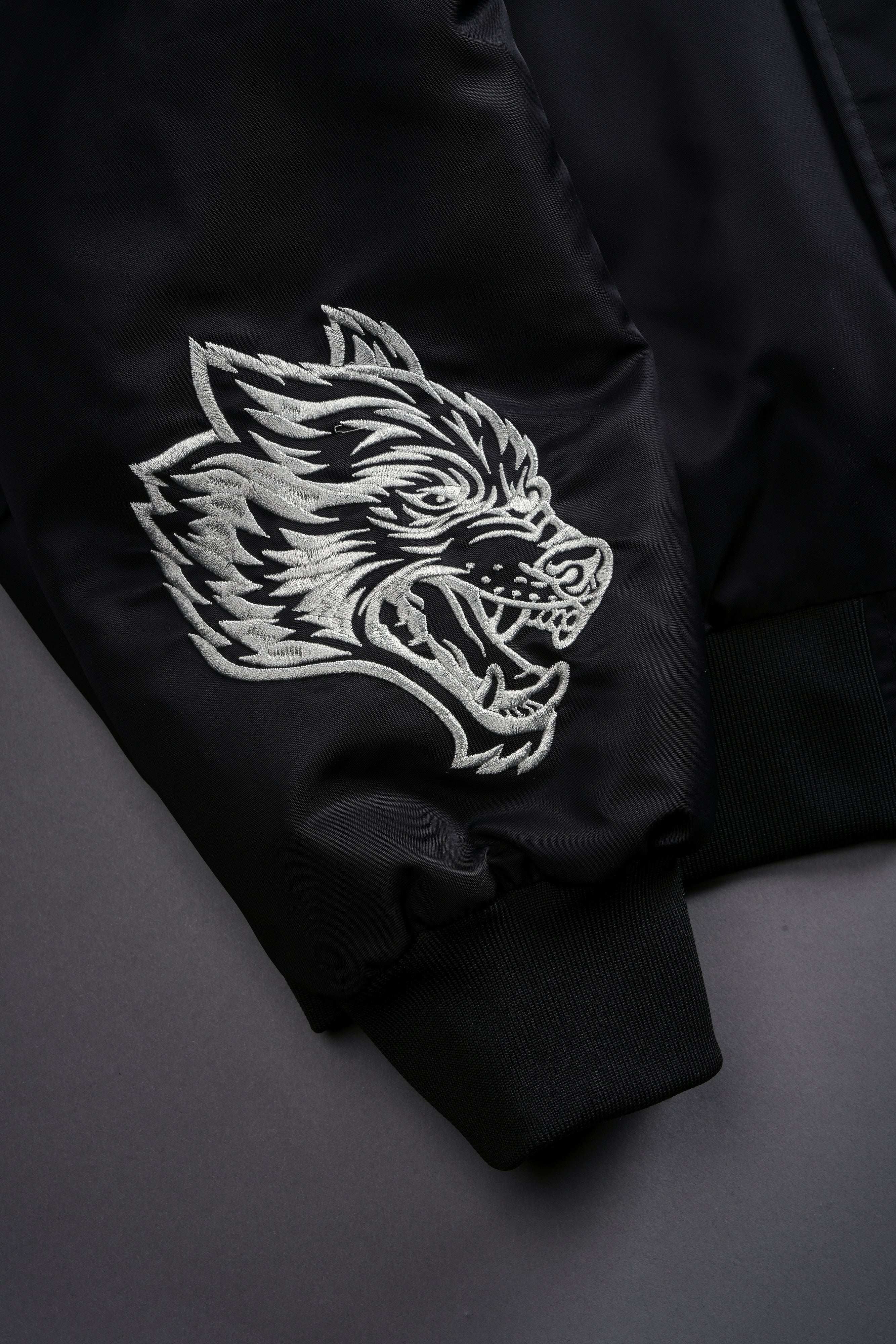 Fear Is My Ally Vicious Nylon Bomber Jacket in Black - Image 9