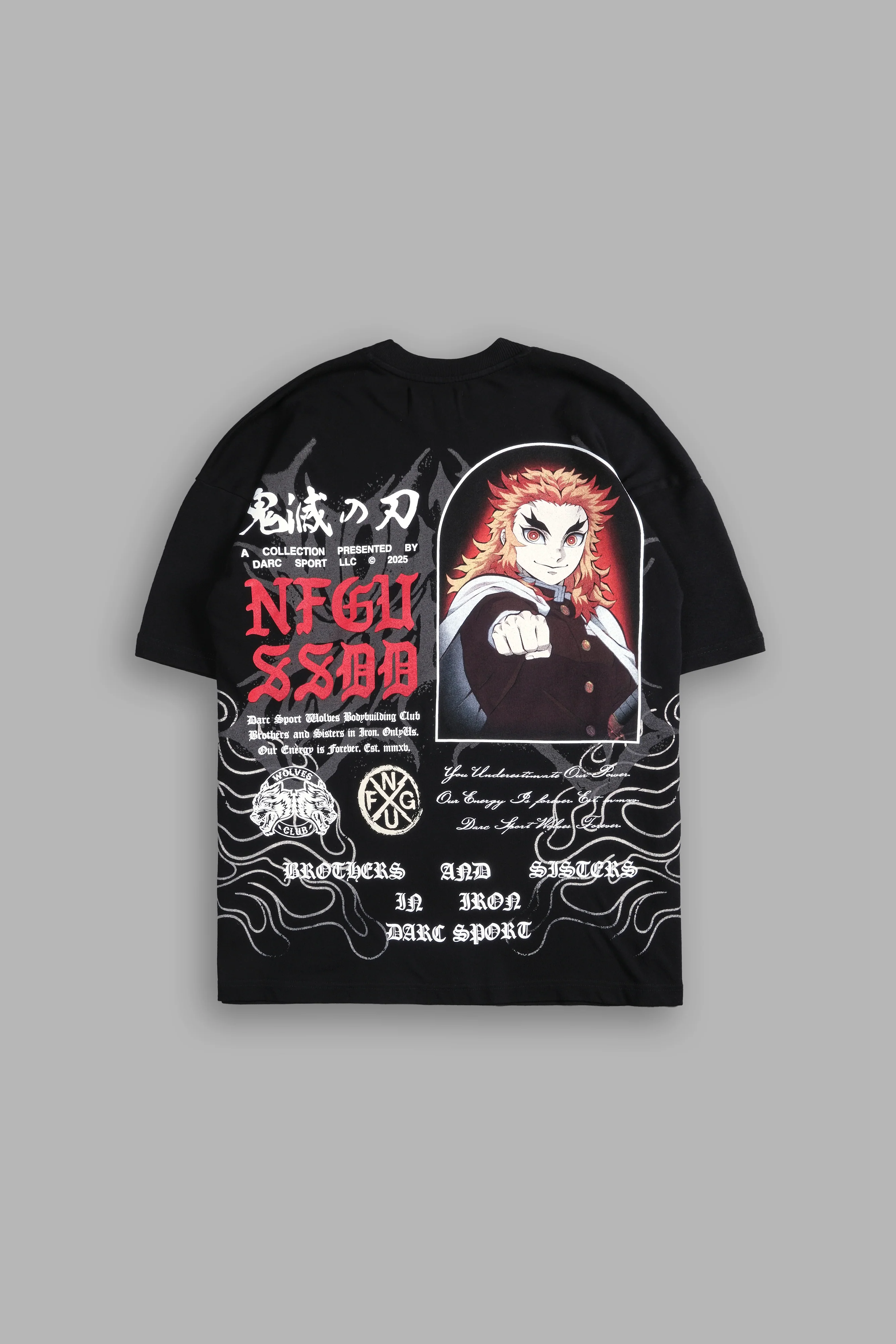 Flame Pillar "Premium" Oversized Tee in Black - Image 3