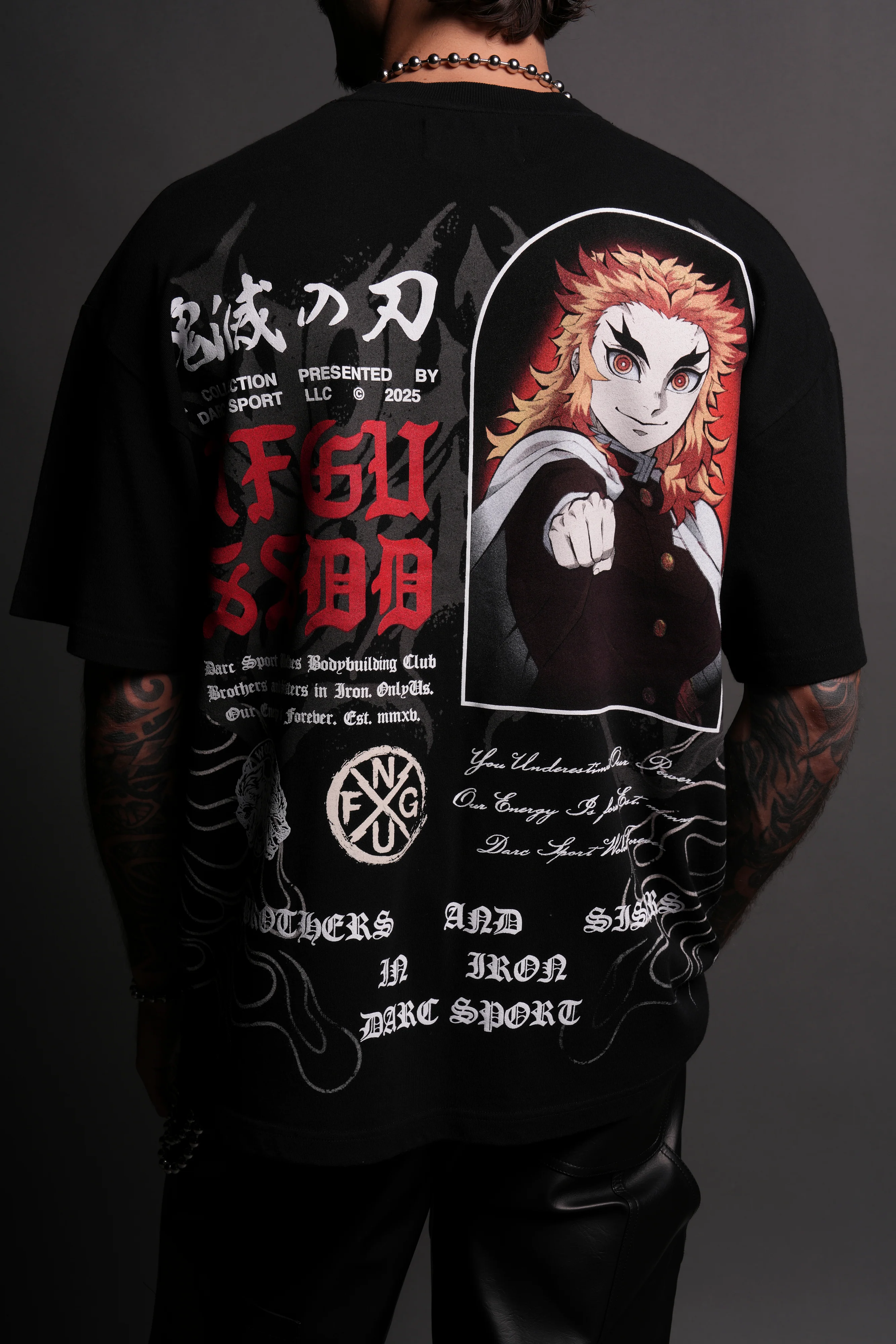 Flame Pillar "Premium" Oversized Tee in Black - Image 6